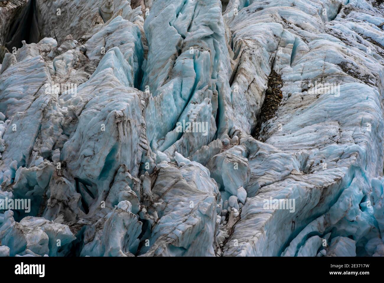 Ghiaccio glaciale, crepacci, ghiacciai del Mare inferiore glaciale, Oberland Bernese, Svizzera Foto Stock