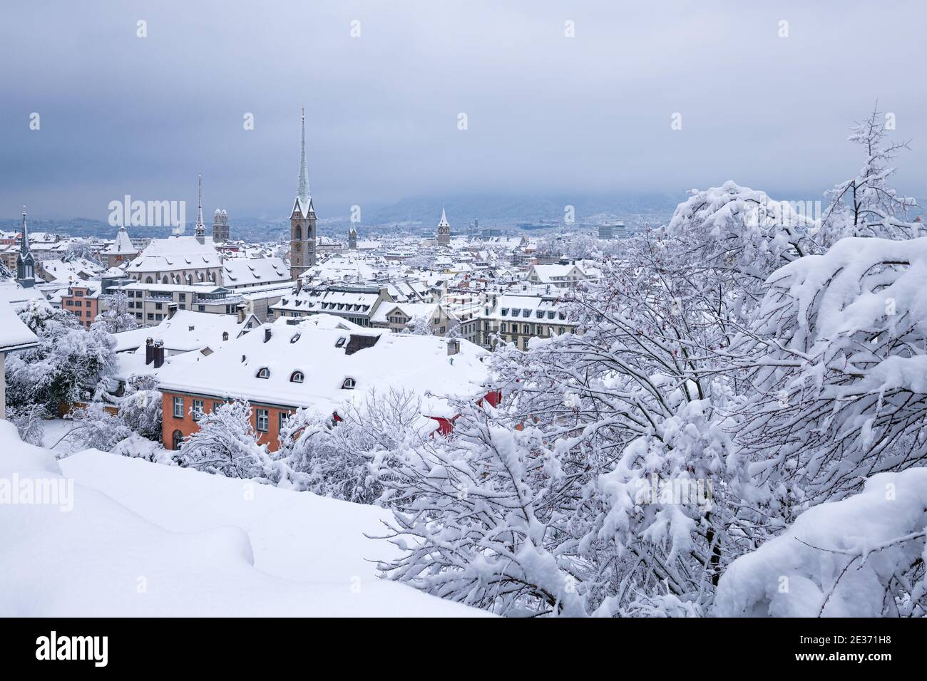 Paesaggio urbano di Zurigo (Svizzera), Skyline Foto Stock