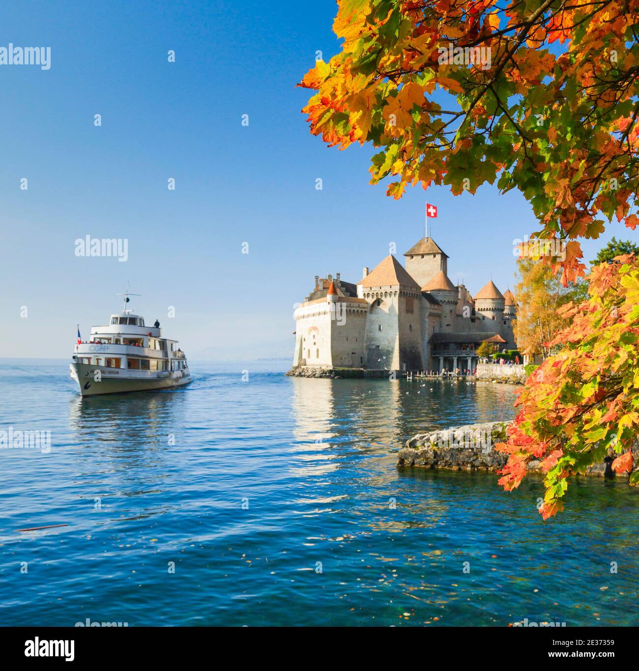 Il Castello di Chillon, Svizzera Foto Stock