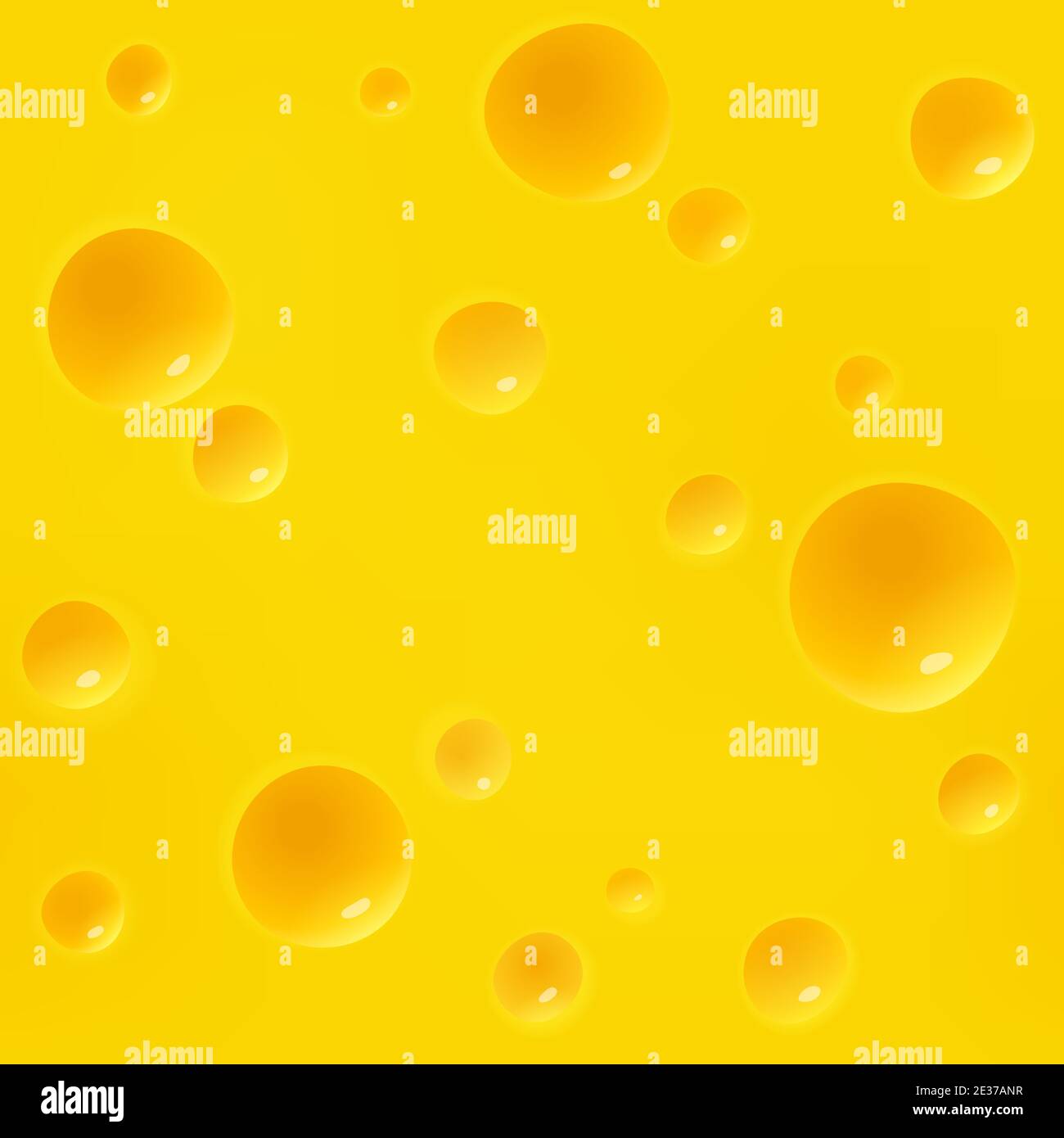 Modello senza cuciture di formaggio realistico. Sfondo vettoriale giallo. Illustrazione Vettoriale