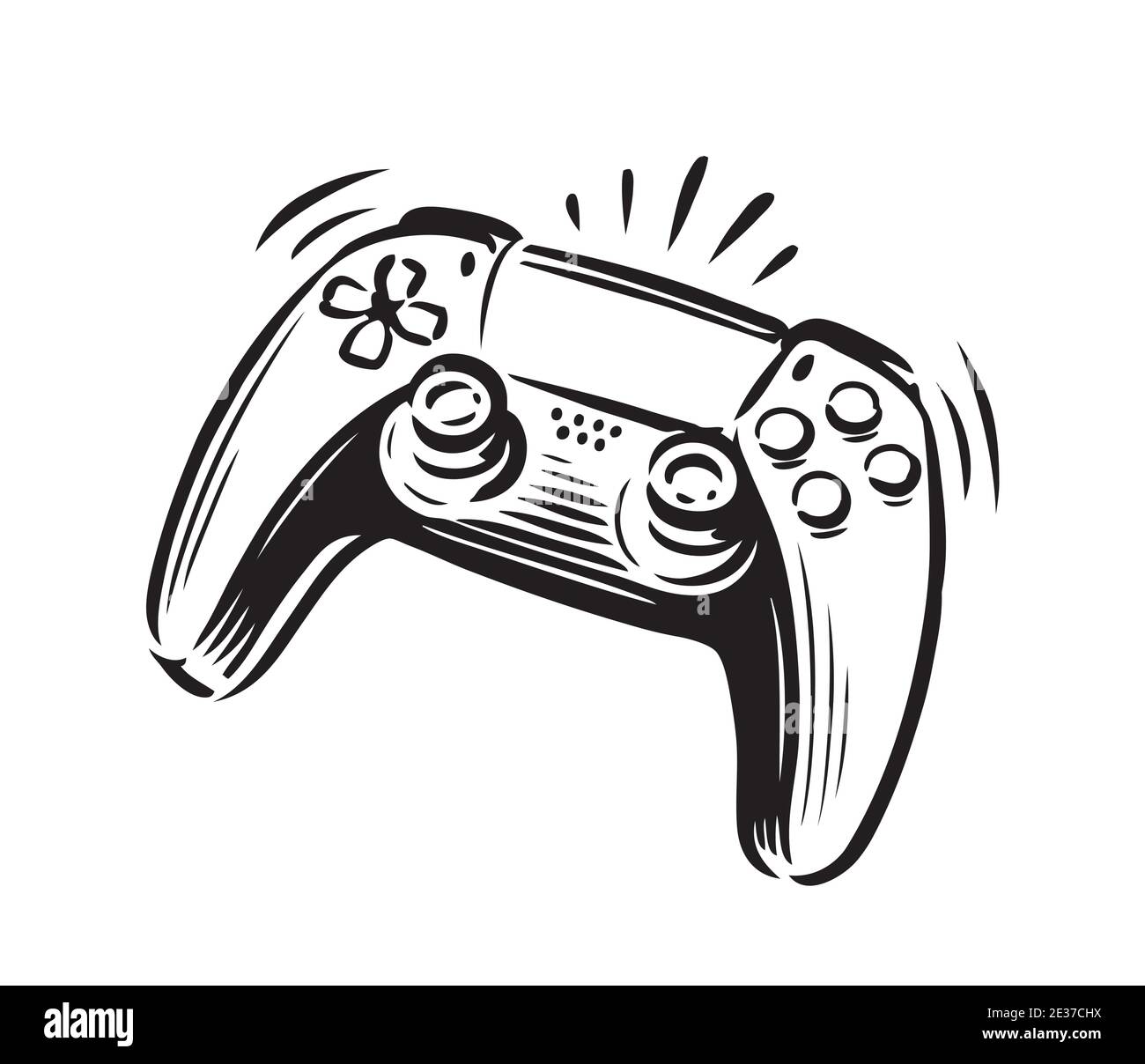 Simbolo del controller di gioco. Illustrazione vettoriale del joystick Illustrazione Vettoriale
