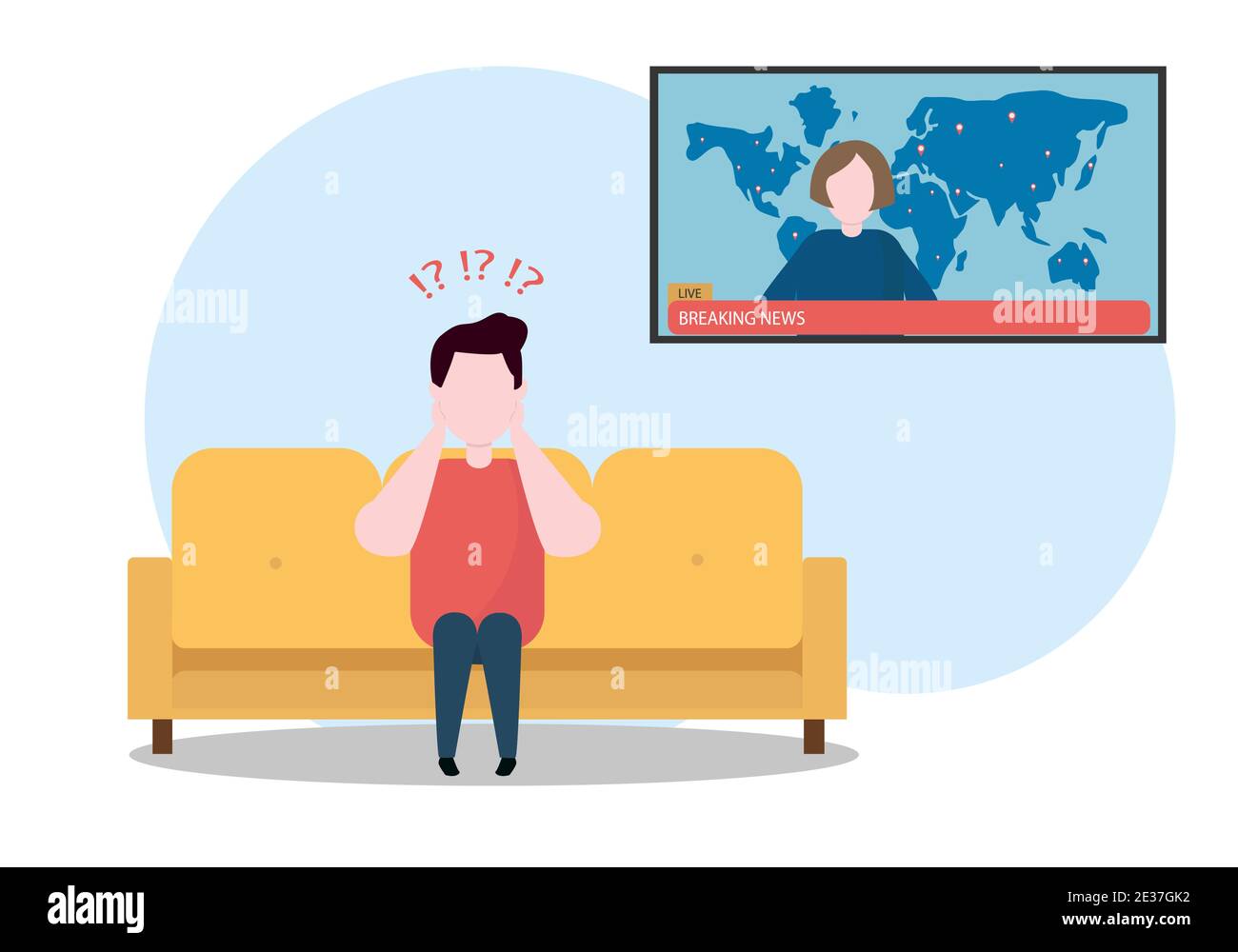 L'uomo sta guardando le ultime notizie Illustrazione Vettoriale