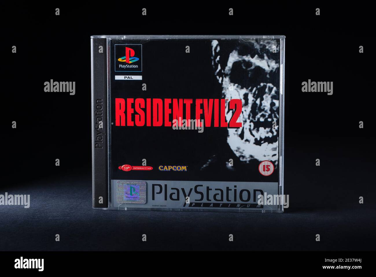 Originale Resident Evil Two PlayStation One sviluppato da Capcom pubblicato nel 1998 un gioco di ruolo di azione che gioca horror di sopravvivenza video gioco Foto Stock