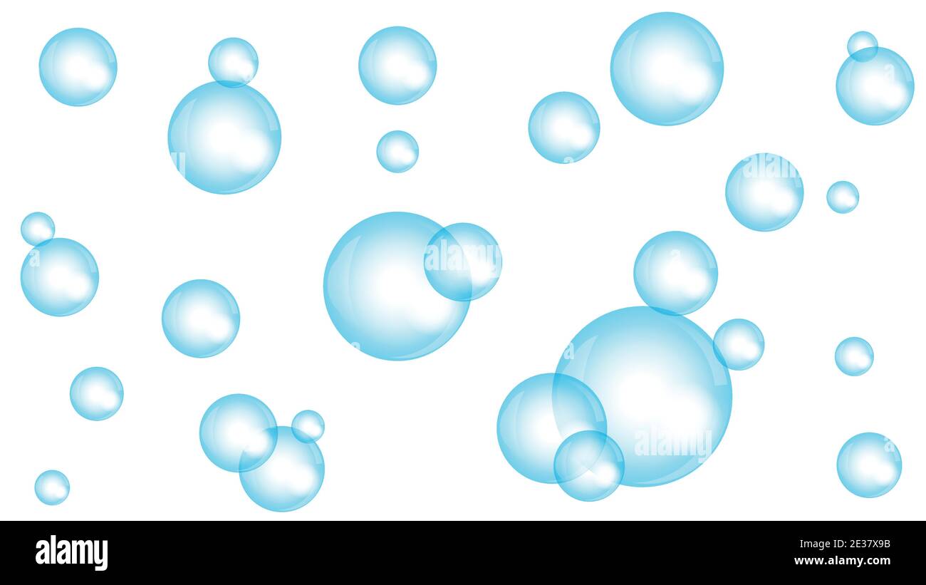 Bolle di sapone, bolle d'acqua, sfondo Illustrazione Vettoriale