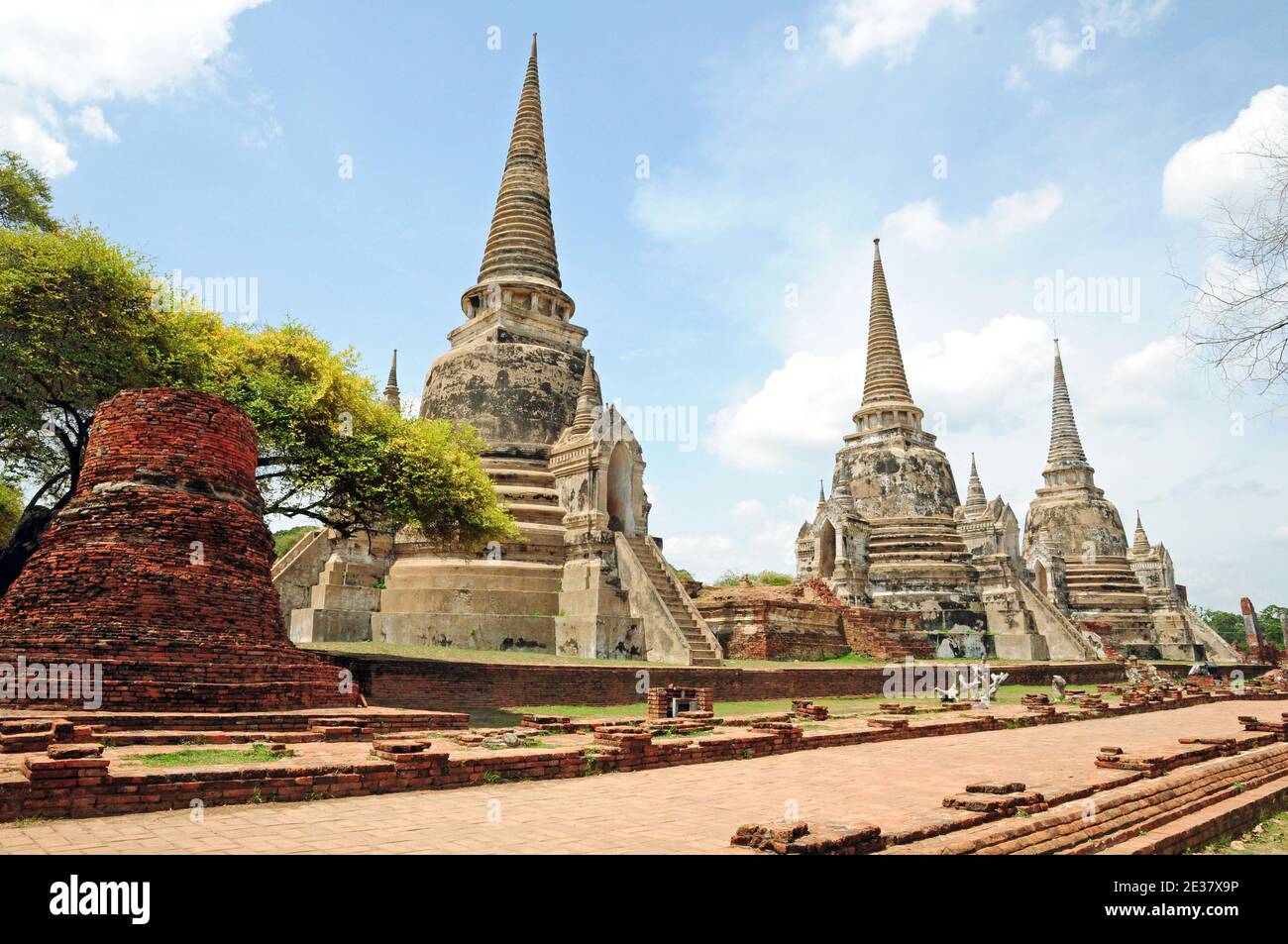 Il tempio santo di Wat Phra si Sanphet ad Ayutthaya. Foto Stock