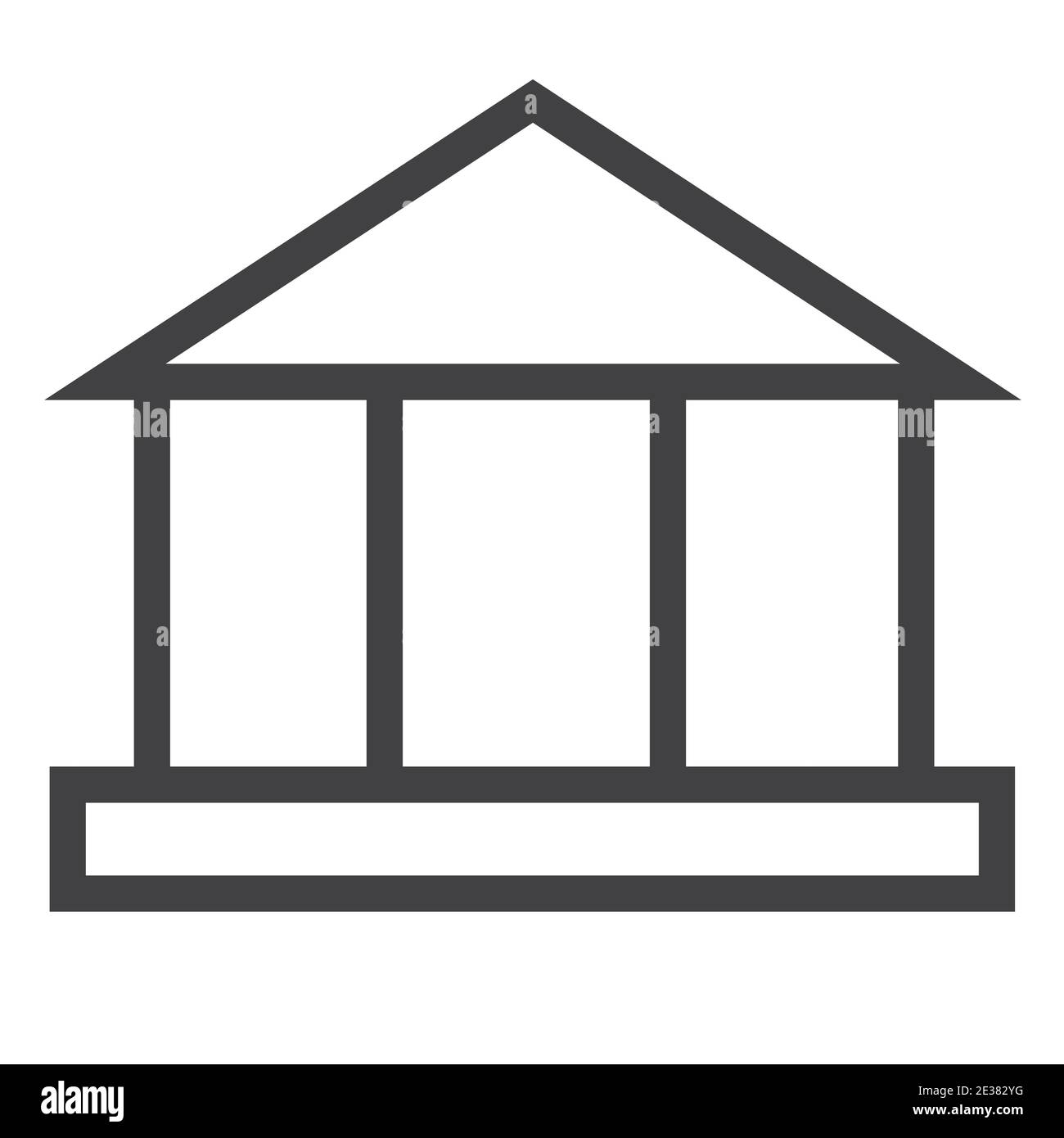 Icona di costruzione della banca isolata su sfondo bianco Illustrazione Vettoriale