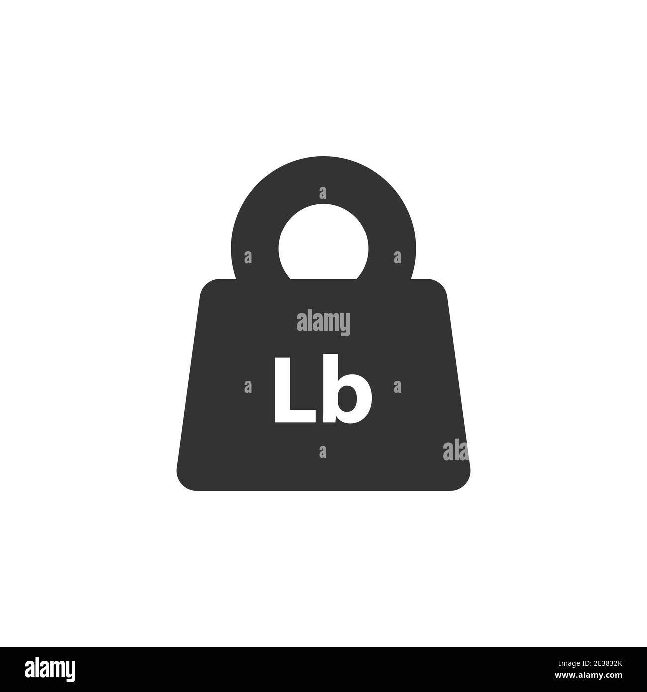 Lb, lb peso massa nero semplice icona piatta. Vecchia pressa a barbell in design piatto. Silhouette nera isolata su sfondo bianco. Pittogramma del peso. Imperia Illustrazione Vettoriale