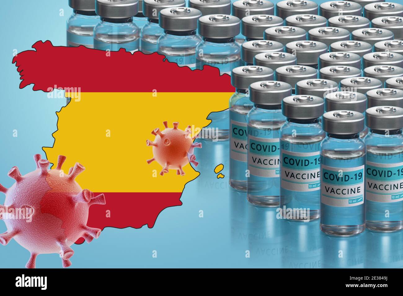 Campagna di vaccinazione in Spagna. La lotta contro il coronavirus nel mondo Foto Stock