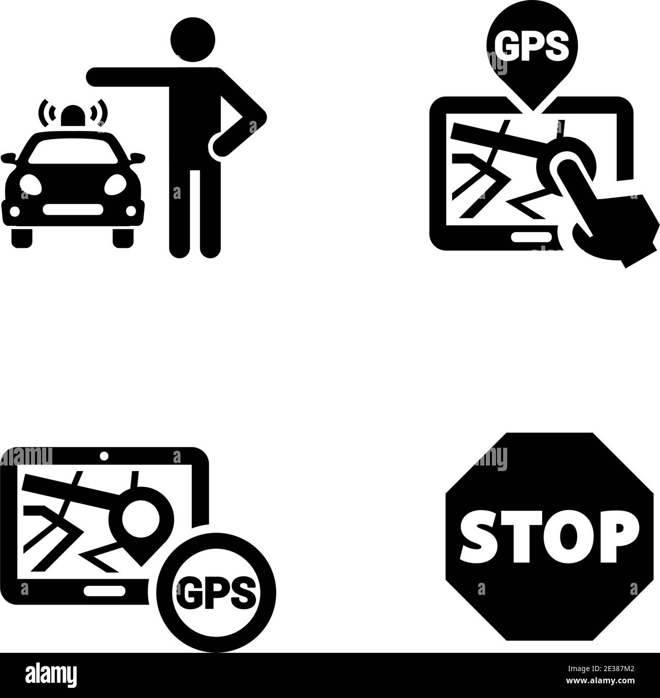 Set di icone di riempimento dei segnali degli spazi pubblici. Sfondo trasparente. Isolato su sfondo bianco. Formato vettoriale. Illustrazione Vettoriale