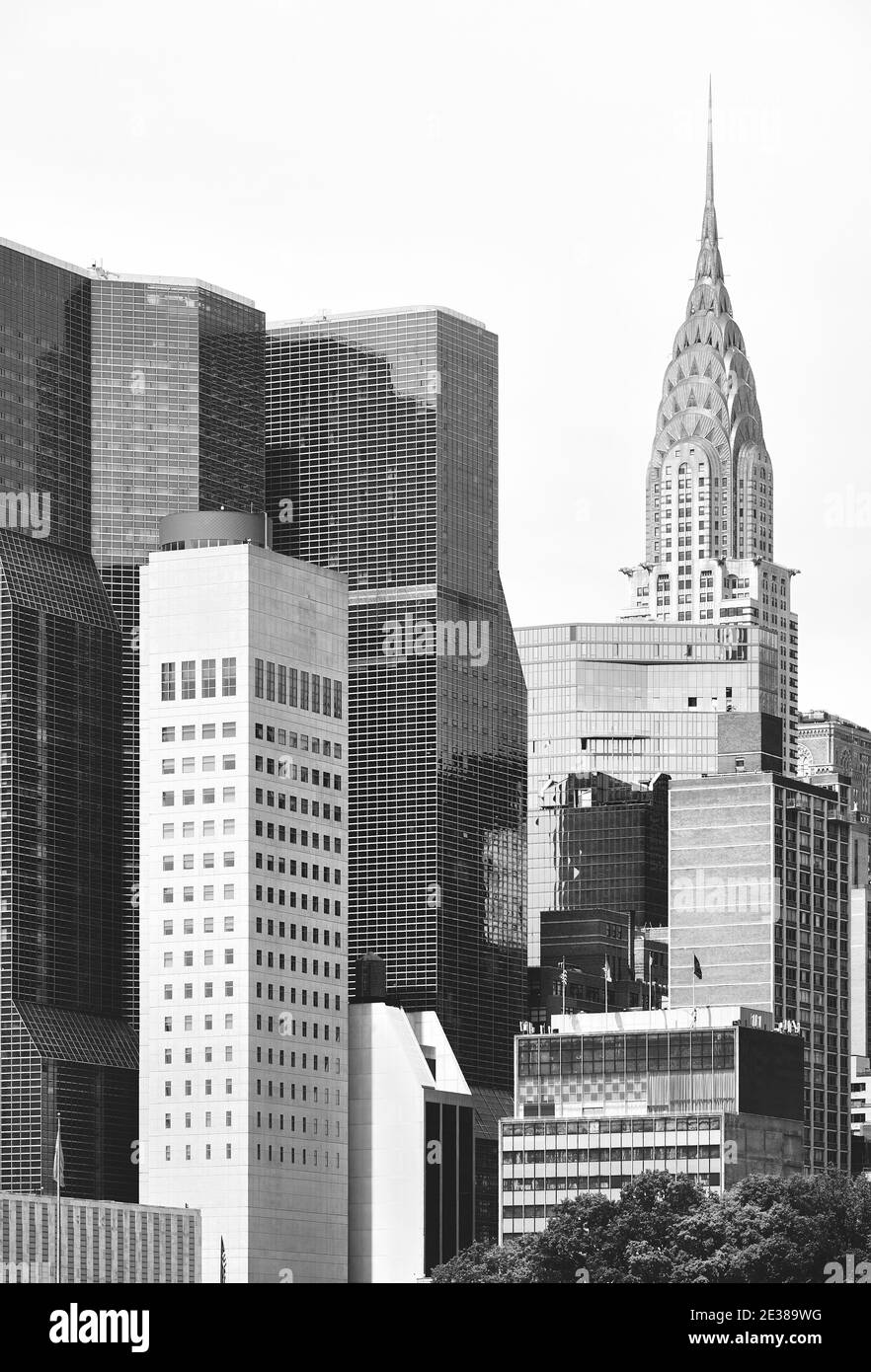 Immagine in bianco e nero di New York City di architettura, STATI UNITI D'AMERICA. Foto Stock