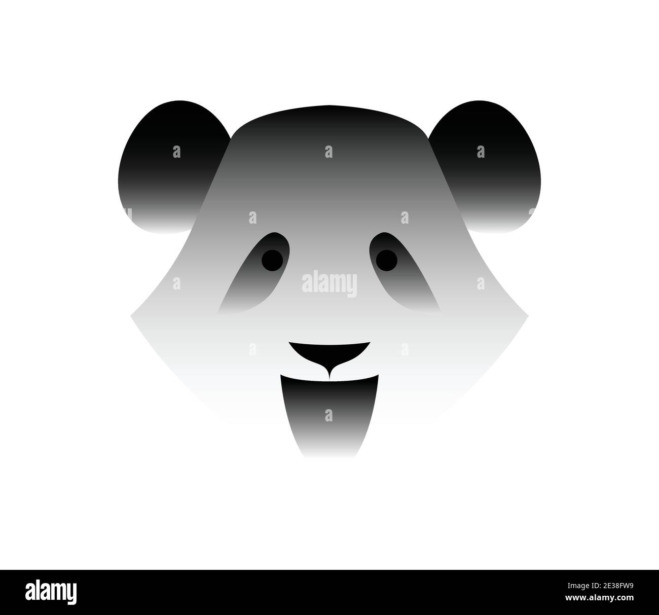 Panda vettoriale in stile gradiente. Arte digitale Illustrazione Vettoriale