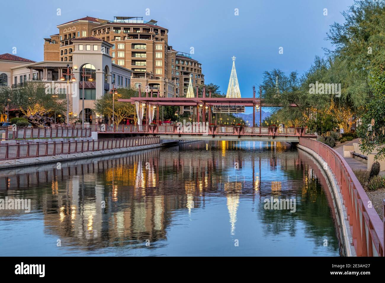 Vista di Scottsdale, il lungomare dell'Arizona nel centro di Scottsdale Foto Stock