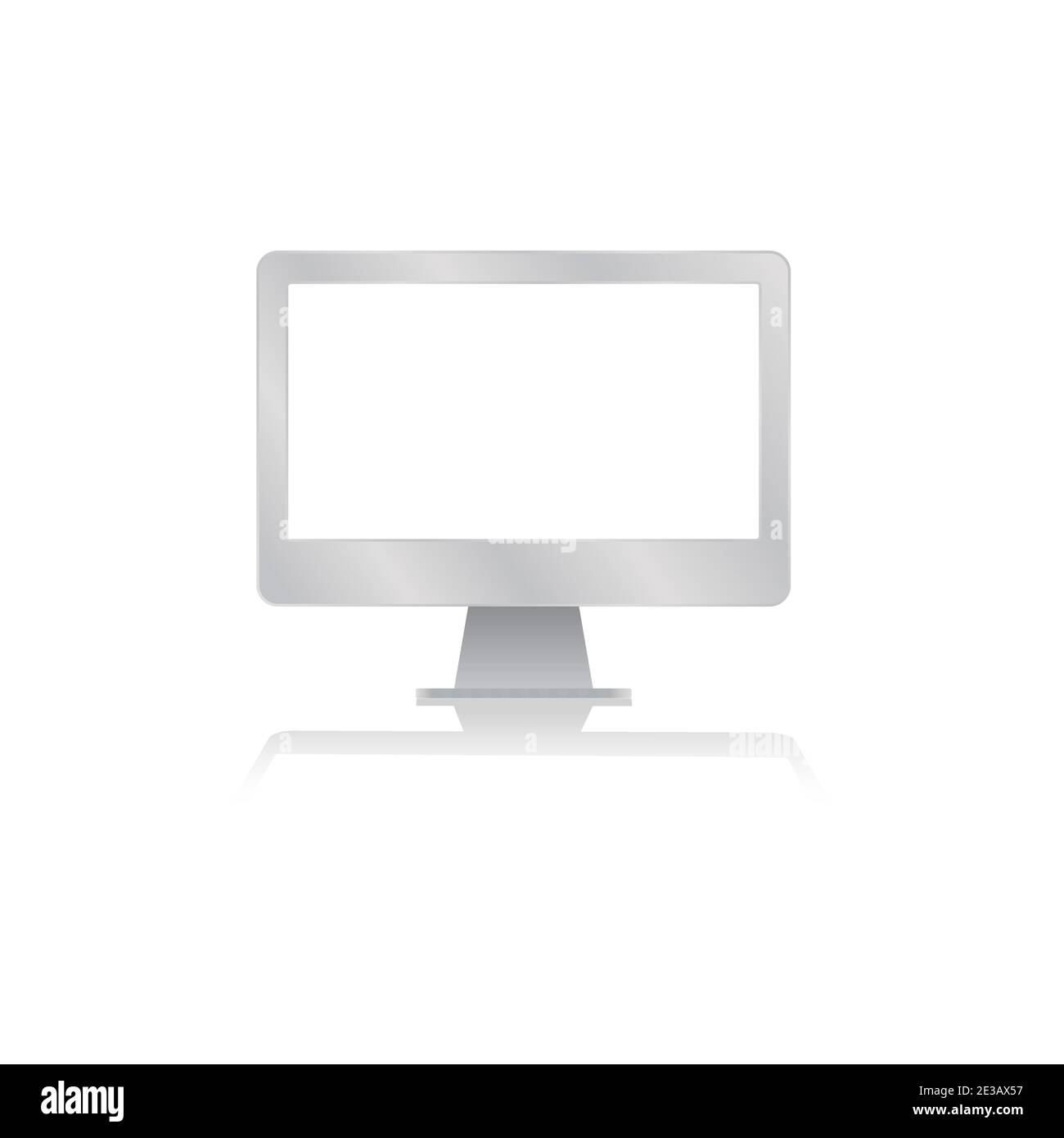 monitor per computer a schermo vuoto con reflection minimalista moderno vettore di icone illustrazione Illustrazione Vettoriale