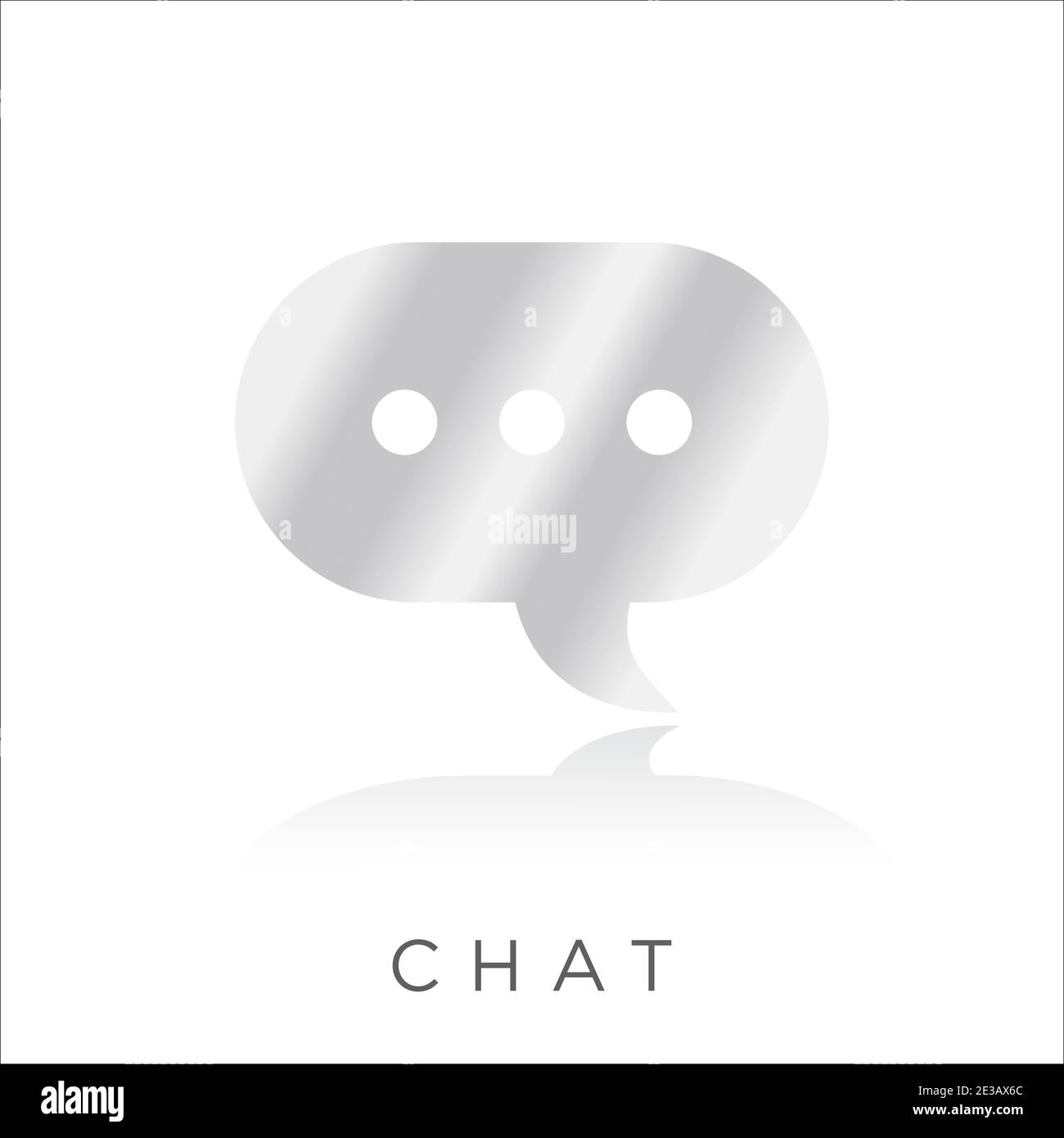 immagine vettoriale riflessa in stile lucido metallico della bolla di chat Illustrazione Vettoriale