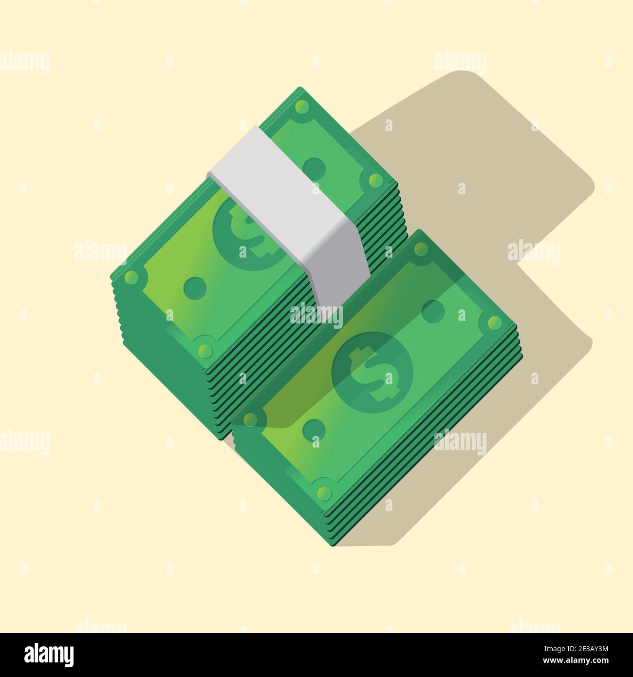 illustrazione vettoriale delle banconote in stack money isolate Illustrazione Vettoriale