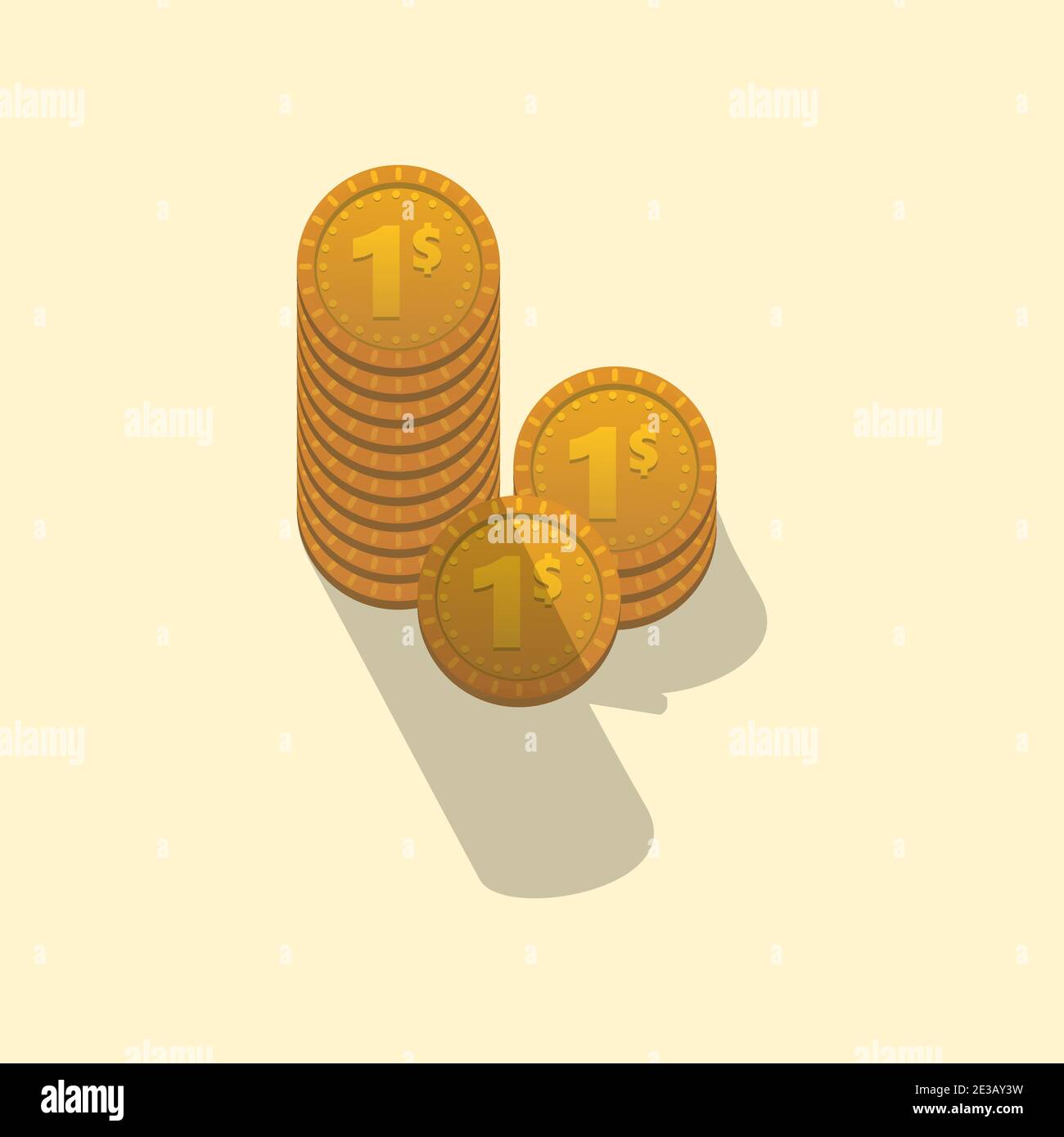 immagine vettoriale di pile di moneta Illustrazione Vettoriale