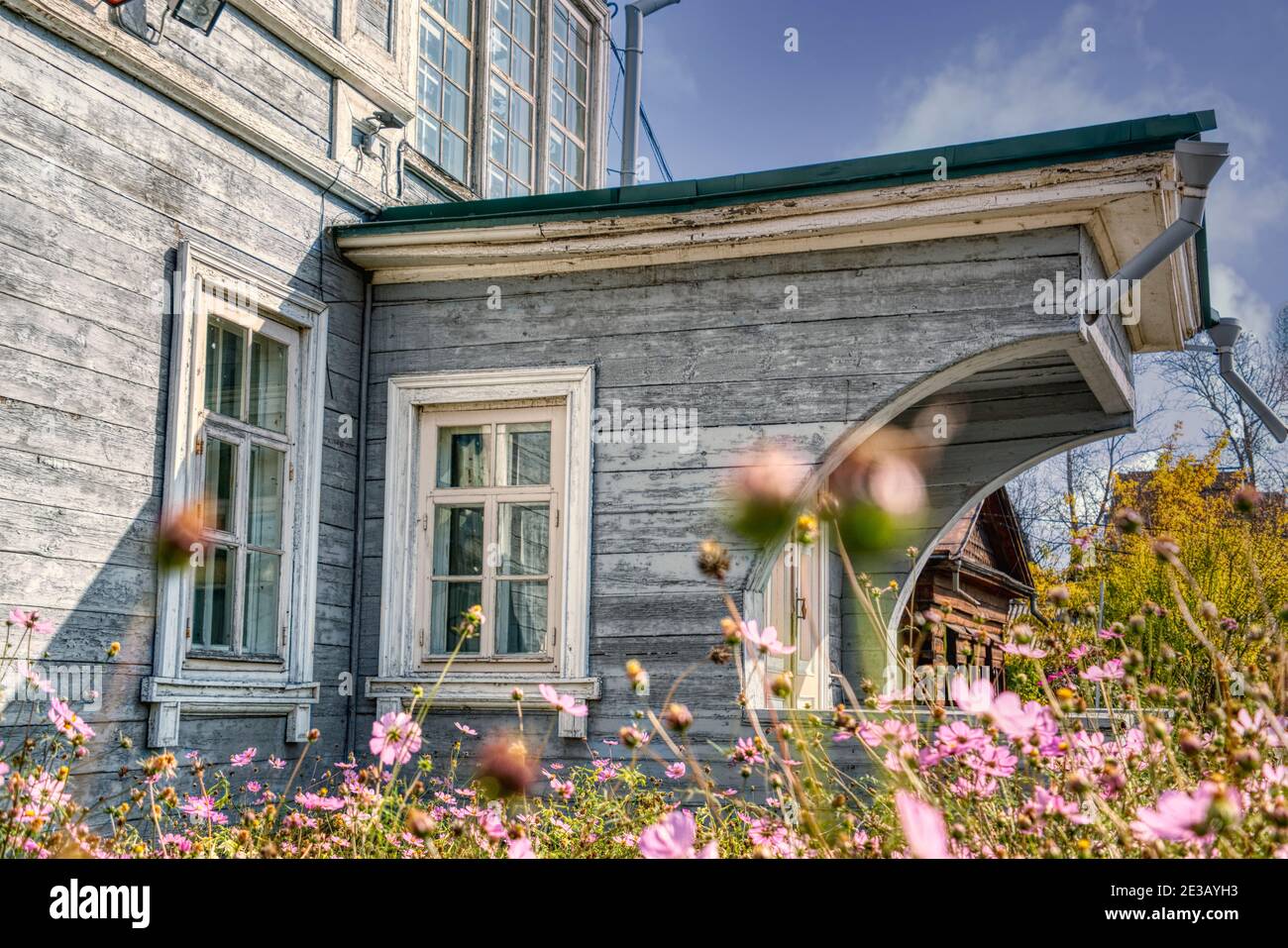 L'ingresso alla Volkonsky Manor presso il Museo dei Decembristi del Memoriale storico Regionale di Irkutsk. Foto Stock