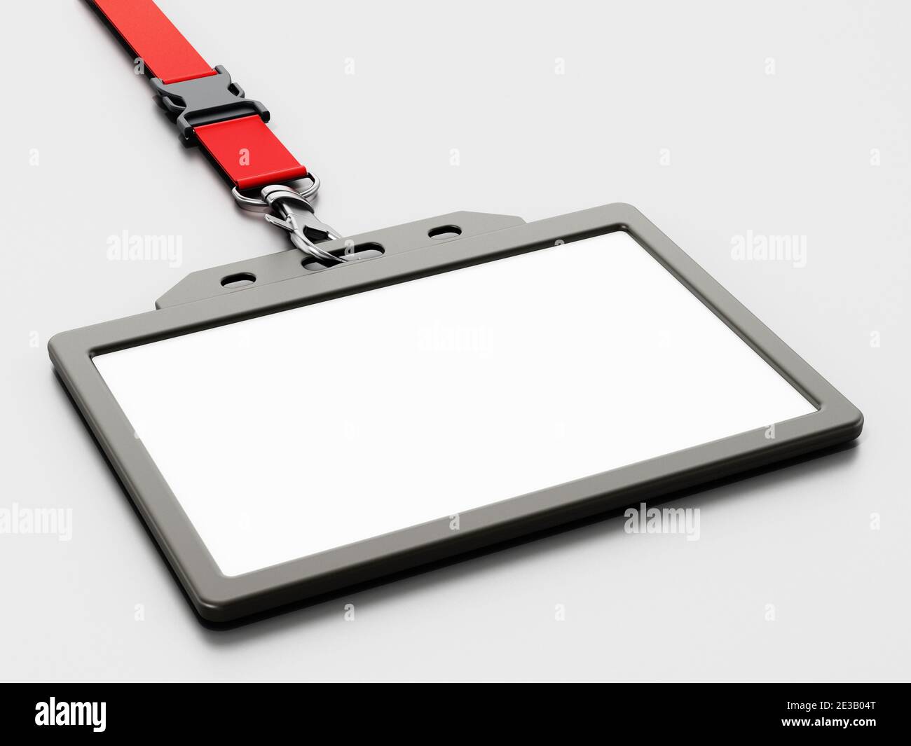 Scheda ID vuota isolata su sfondo bianco. Illustrazione 3D. Foto Stock