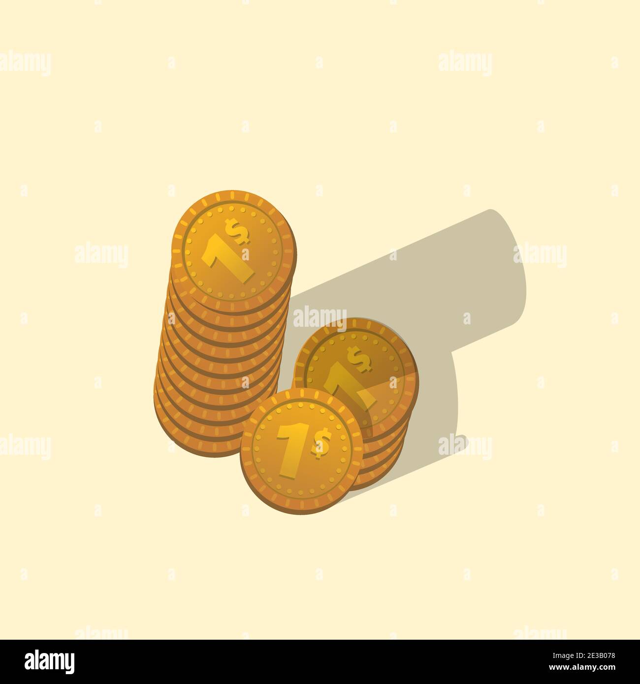 immagine vettoriale di pile di moneta Illustrazione Vettoriale