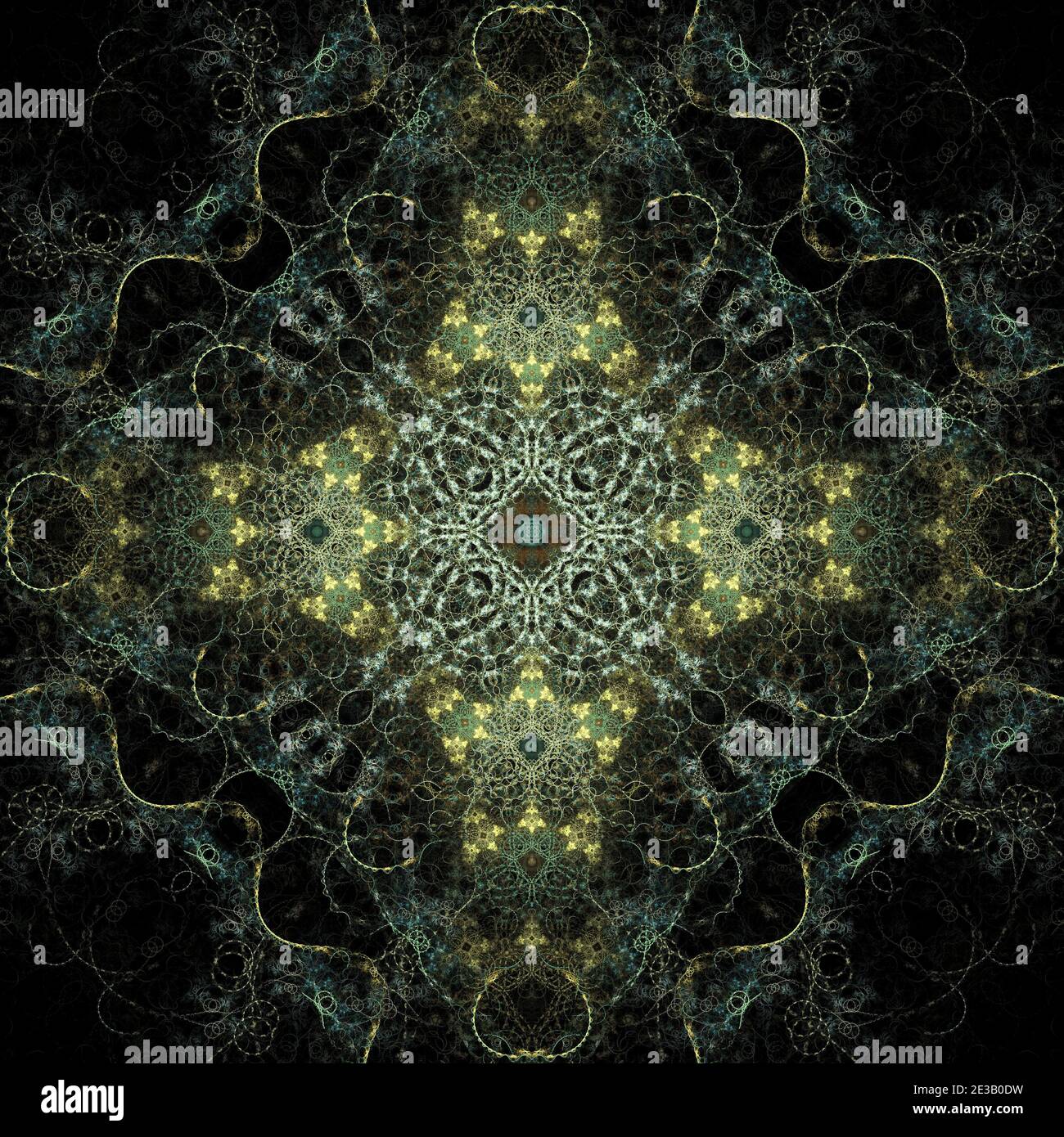 Croce Gotica / medievale Abstract Flame Fractal Design Foto Stock