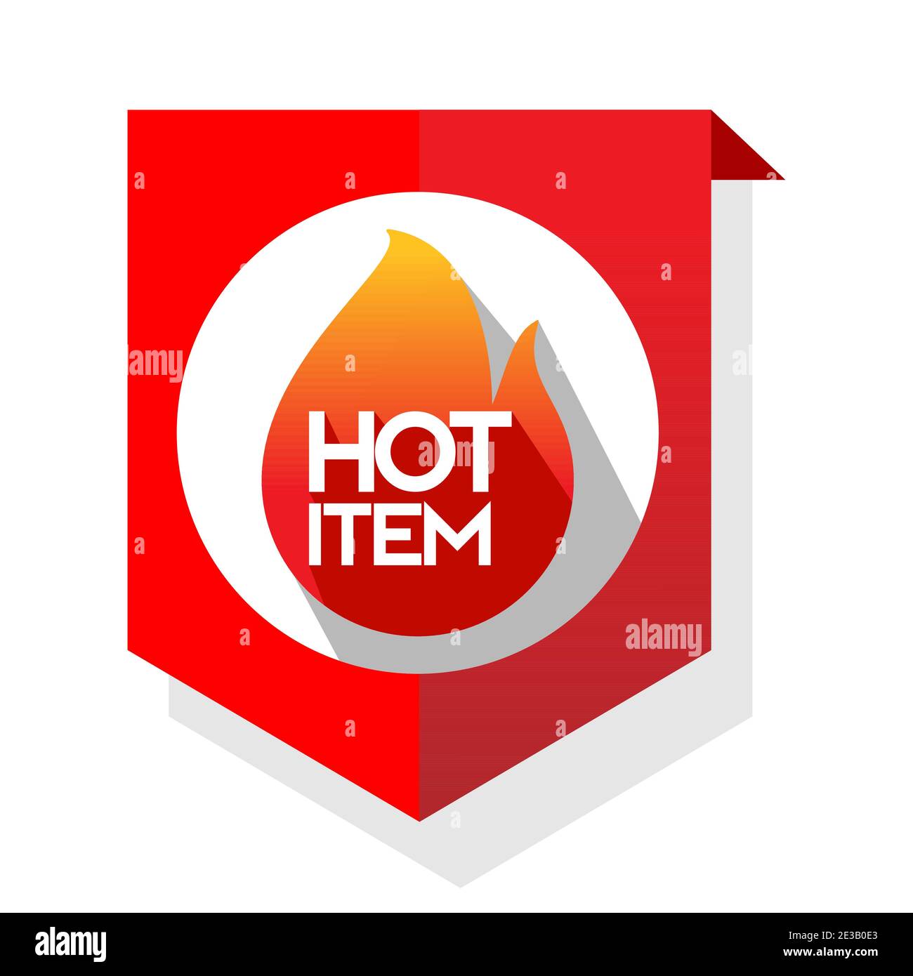 icona dell'elemento caldo. vendita a caldo. prodotto caldo. illustrazione vettoriale di stile vivace Illustrazione Vettoriale