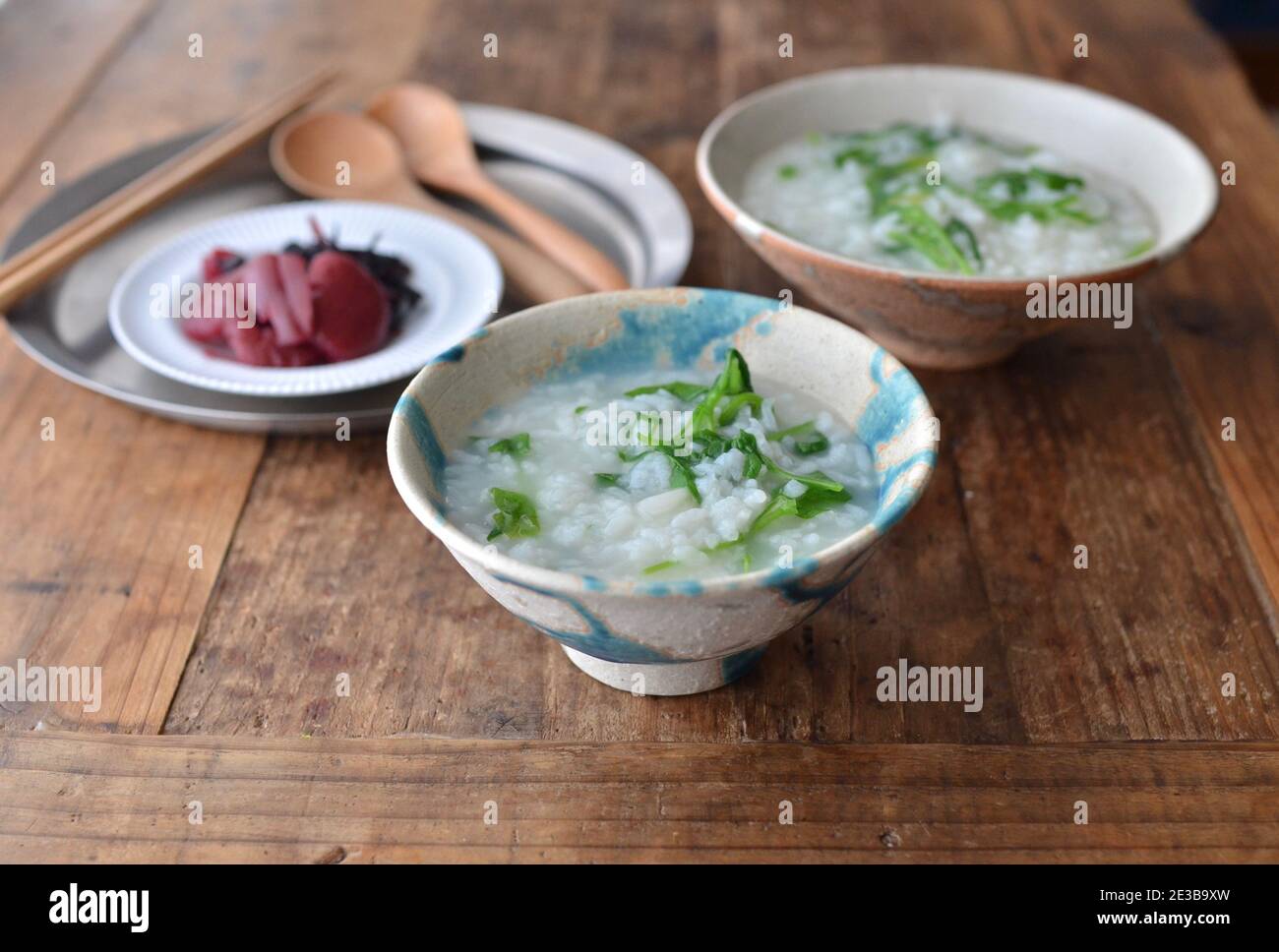 Porridge di riso di sette erbe Foto Stock