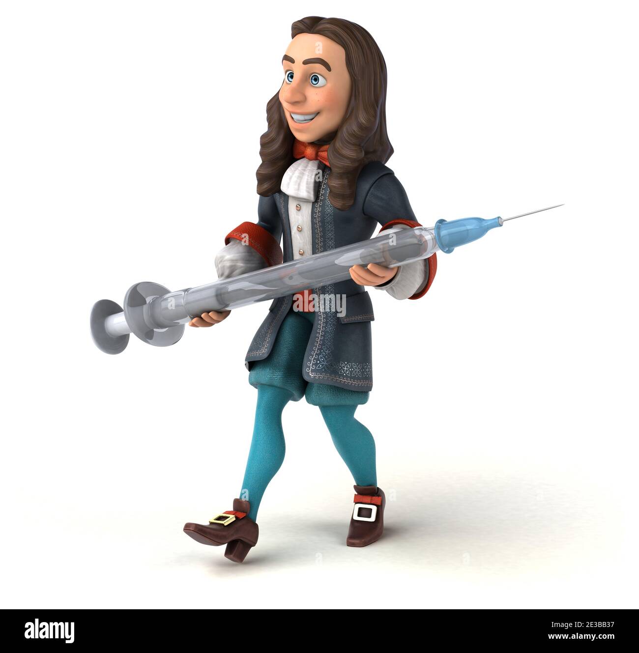 3D Illustrazione di un uomo cartoon in costume storico barocco Foto Stock