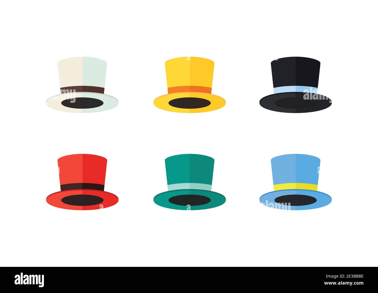 Cappelli colorati dal design piatto. Illustrazione vettoriale Illustrazione Vettoriale