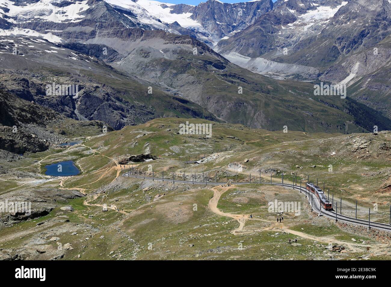 Gornergrat e Riffelsee, Zermatt, Svizzera 2020 Foto Stock