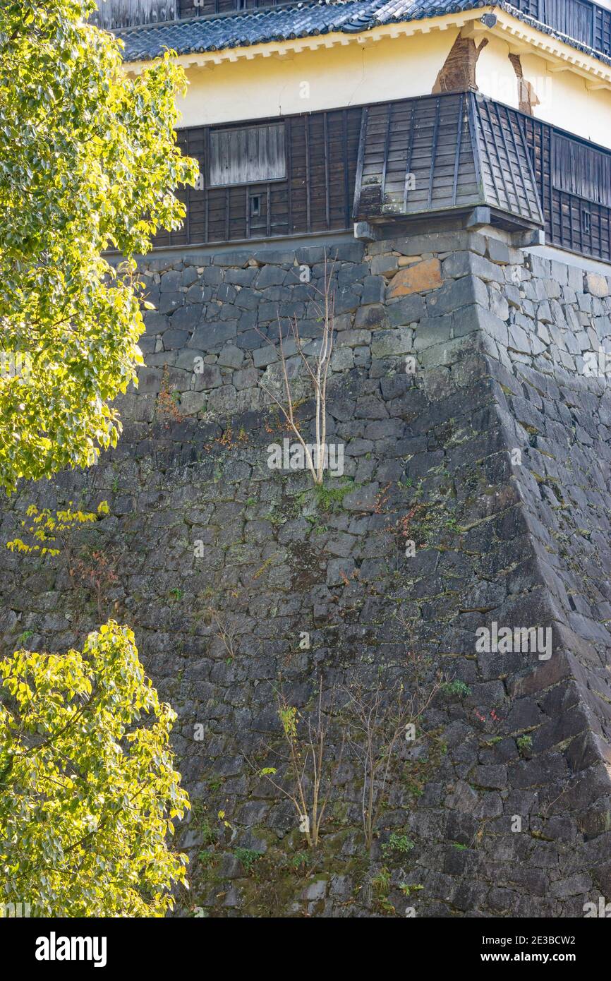 Castello di Kumamoto subito dal terremoto di Kumamoto Foto Stock