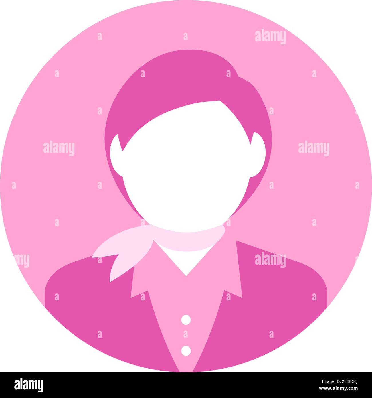 Illustrazione icona avatar lavoratore circolare (corpo superiore) / stewardess, addetto cabina Illustrazione Vettoriale