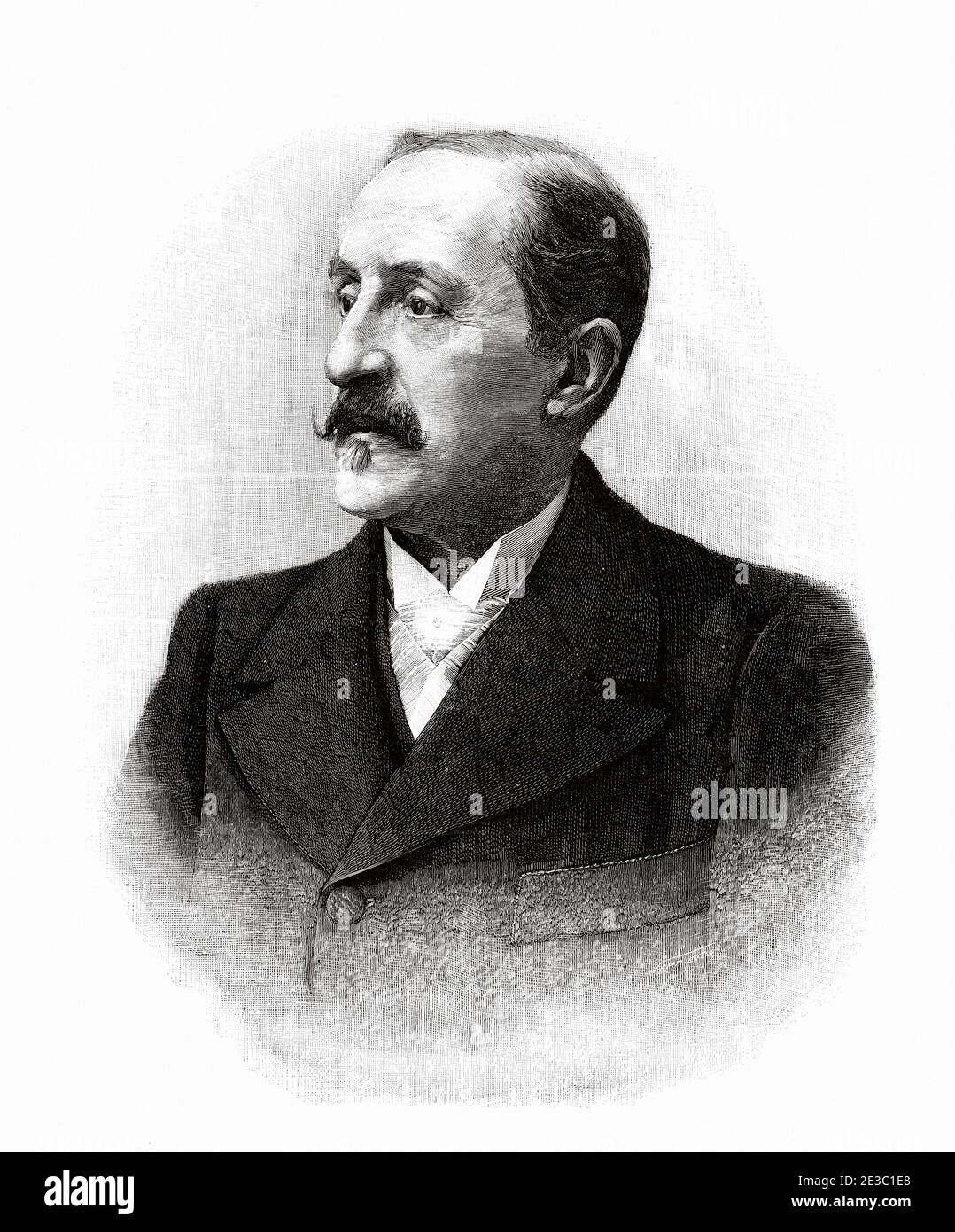 Luis Alvarez Catalá (Madrid, 1836 – 1901) è stato un pittore e ritrattista spagnolo, direttore del Museo Nazionale del Prado. Da la Ilustracion Española y americana 1895 Foto Stock