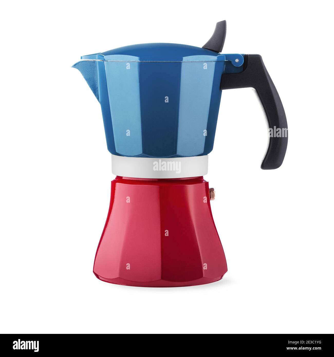 Canna da caffè, design con bandiera francese, isolato su bianco con percorso di ritaglio Foto Stock