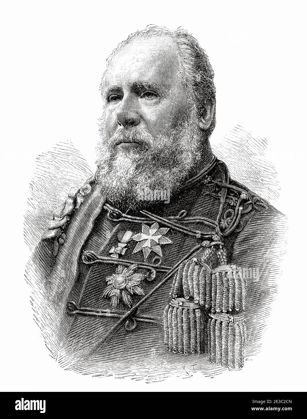 Ritratto di Guglielmo III (1817-1890) Re dei Paesi Bassi e Granduca di Lussemburgo, Paesi Bassi. Antico XIX secolo inciso illustrazione da la Ilustracion Española y americana 1890 Foto Stock