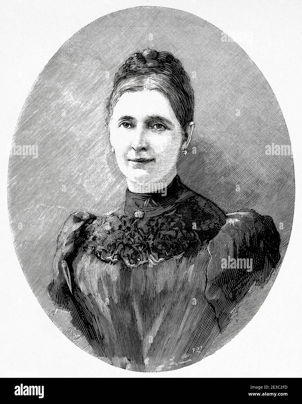Ritratto di Ritratto di Maria Paolina Cecile Dupont-White (1841-1898) moglie del presidente della Repubblica francese Sadi Carnot. Francia, Europa. Antico XIX secolo inciso illustrazione da la Ilustracion Española y americana 1894 Foto Stock