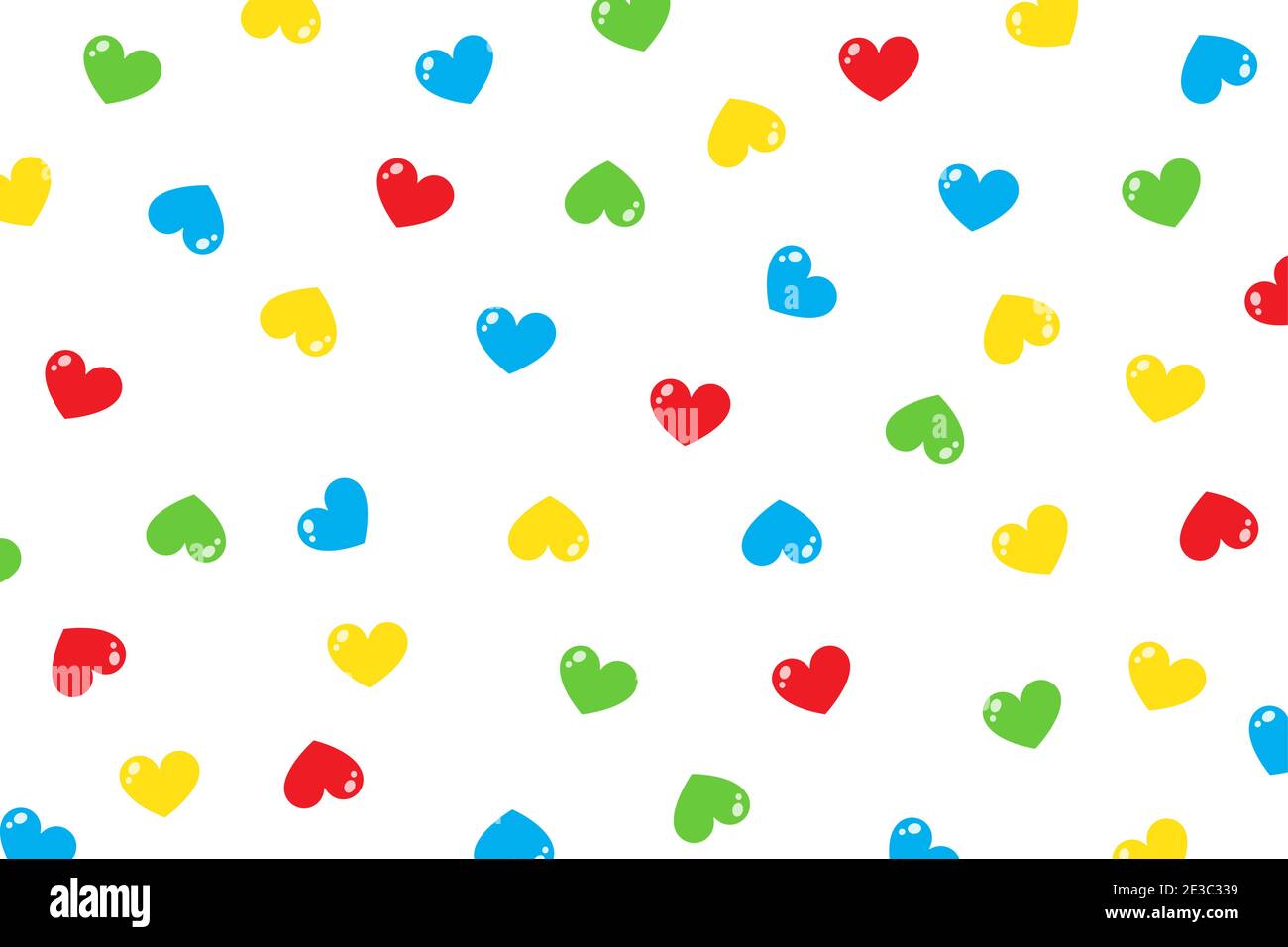 Rosso, blu, verde, giallo cuori piccoli che cadono Illustrazione Vettoriale