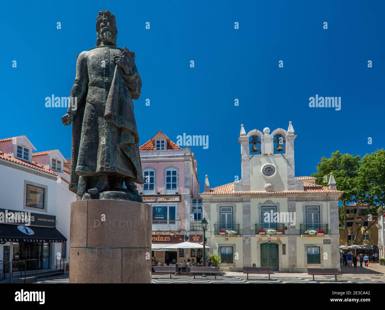 Dom Pedro i, statua di Re Pietro i, Praca de Outubro, a Cascais, quartiere di Lisbona, Lisboa regione, Portogallo Foto Stock