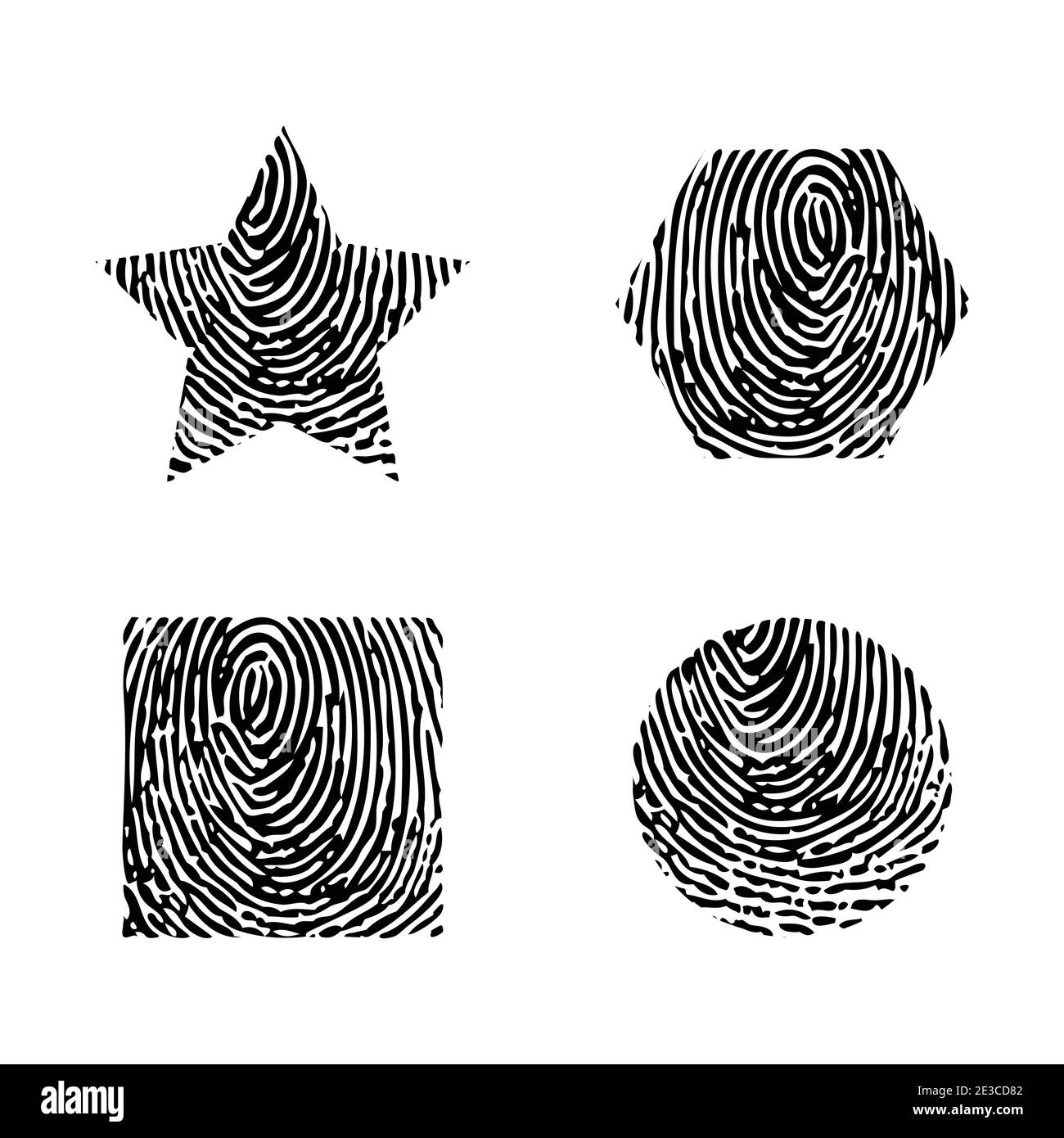 Impronte digitali di moduli diversi Illustrazione Vettoriale