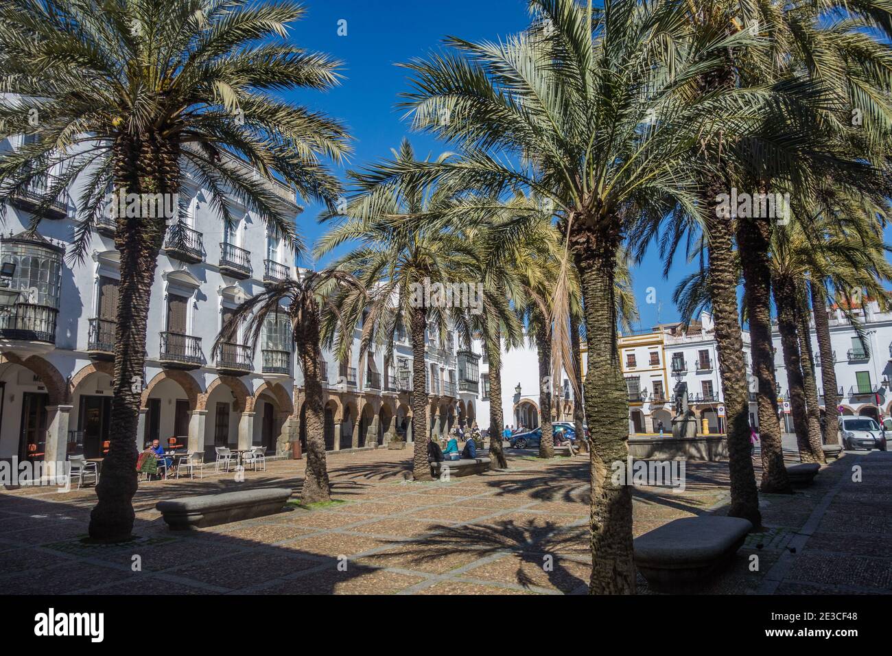 Zafra è una città moresca della provincia di Badajoz, Estremadura, Spagna, la capitale di Zafra - Río Bodión, città natale del maestro di scacchi Fray Ruy Lopez. Foto Stock