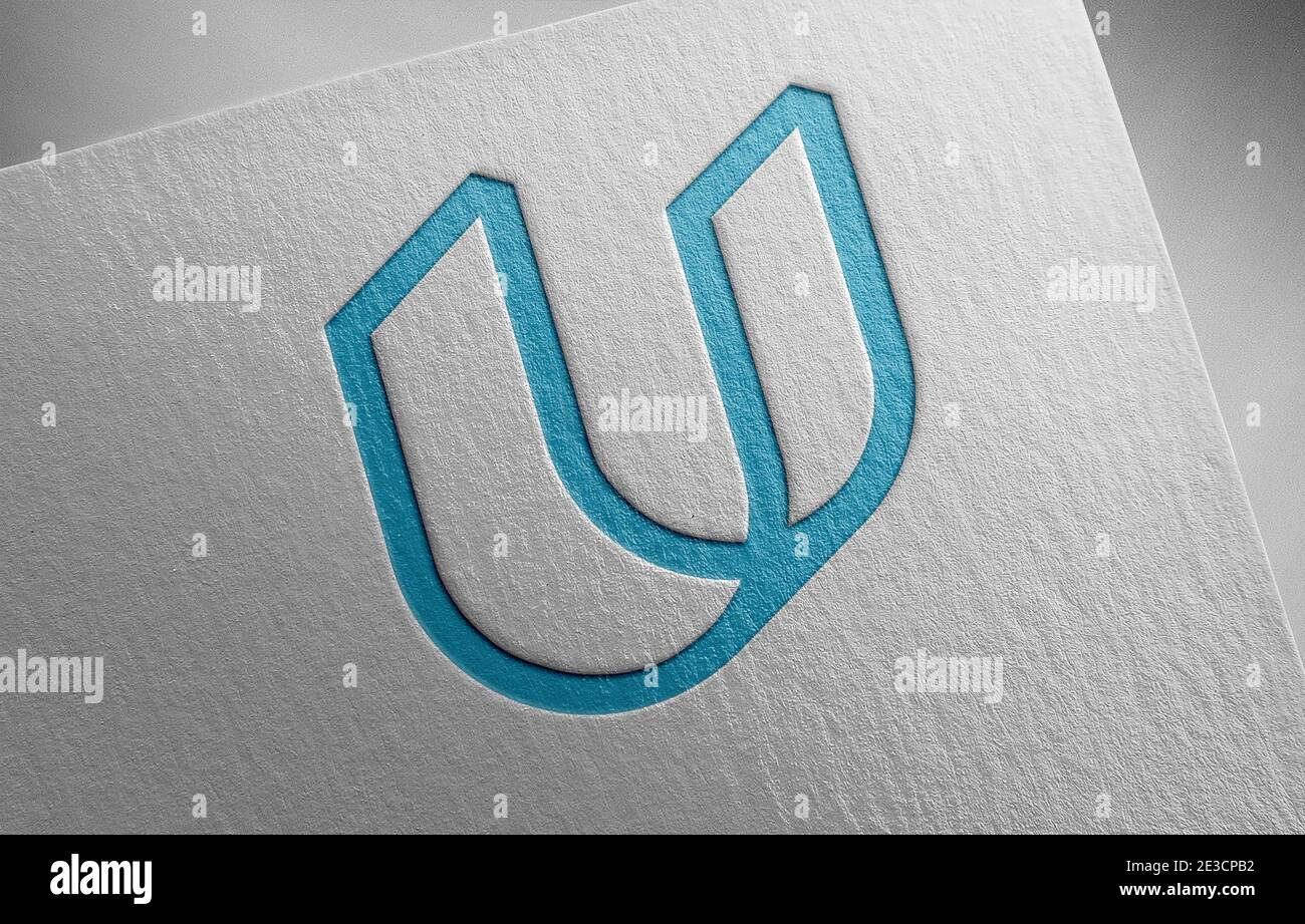 illustrazione della trama della carta con il logo udacity Foto Stock