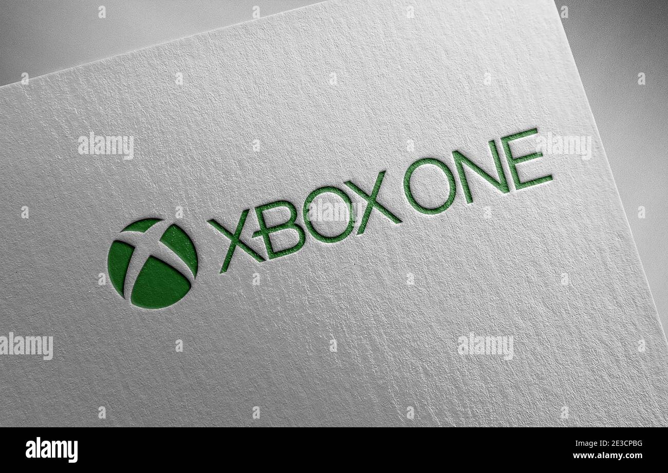 illustrazione della trama della carta con il logo xbox Foto Stock
