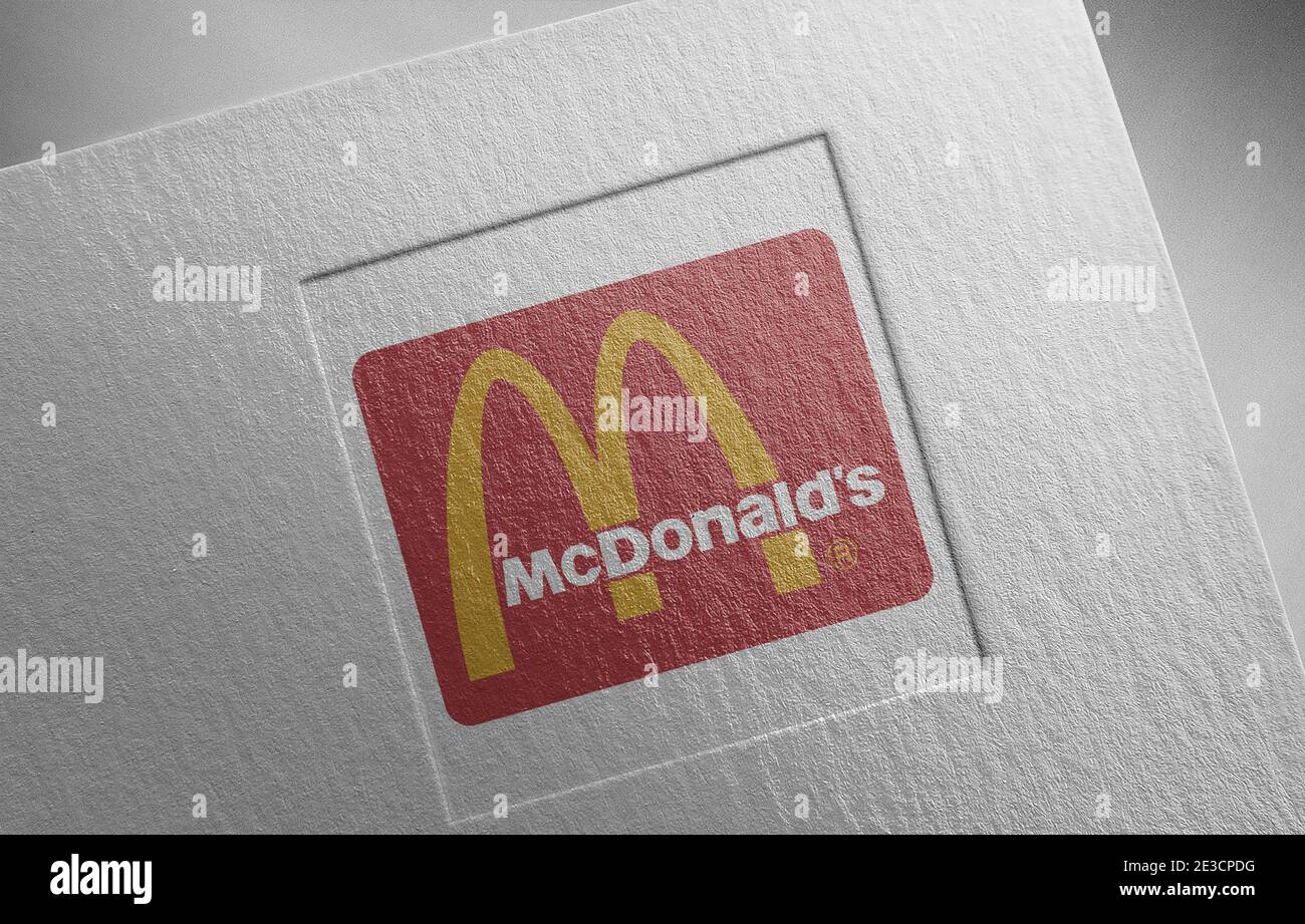 illustrazione della tessitura della carta del logo mcdonalds Foto Stock