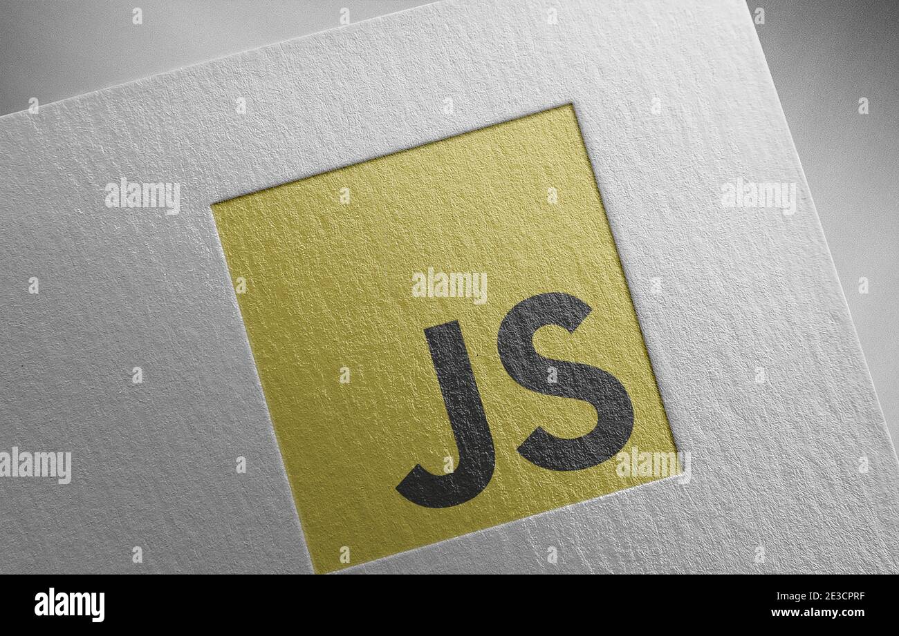 immagine della trama della carta con il logo javascript Foto Stock