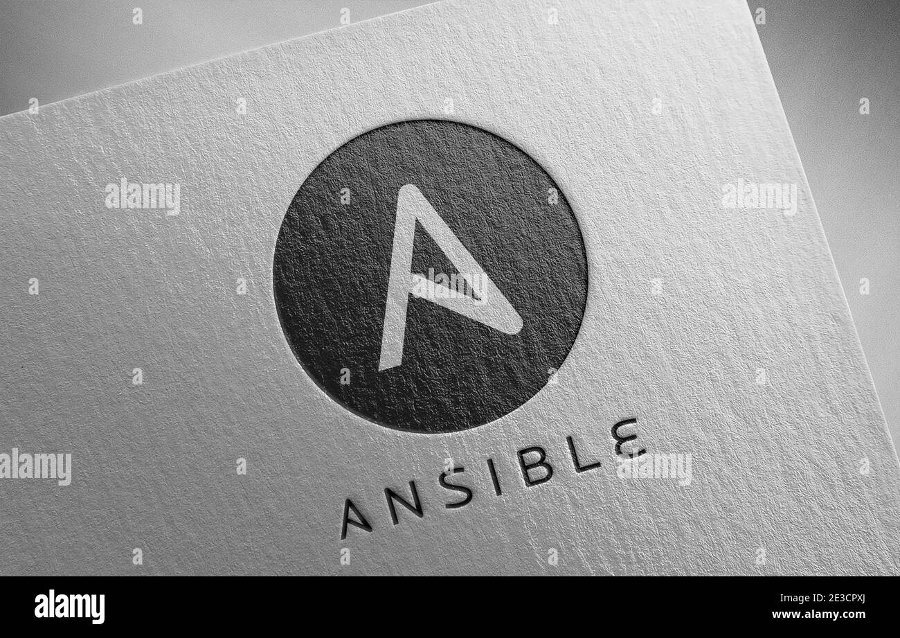 illustrazione della grana della carta con il logo ansible Foto Stock