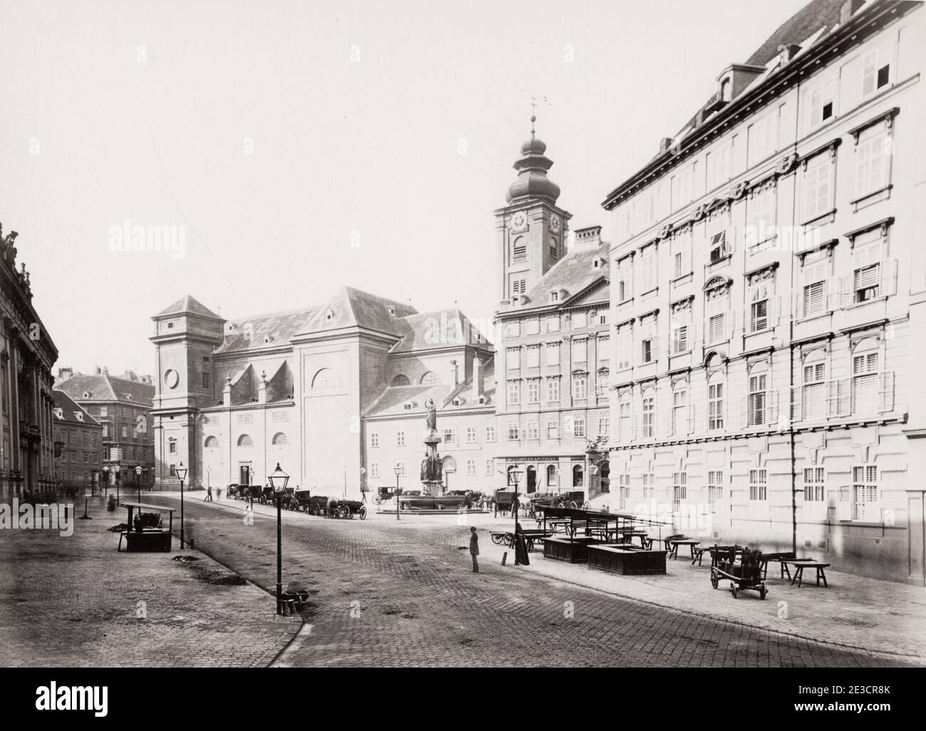 Fotografia d'epoca del XIX secolo: La Freyung è una piazza pubblica triangolare a Vienna, situata nel primo distretto della città di Innere Stadt. Foto Stock