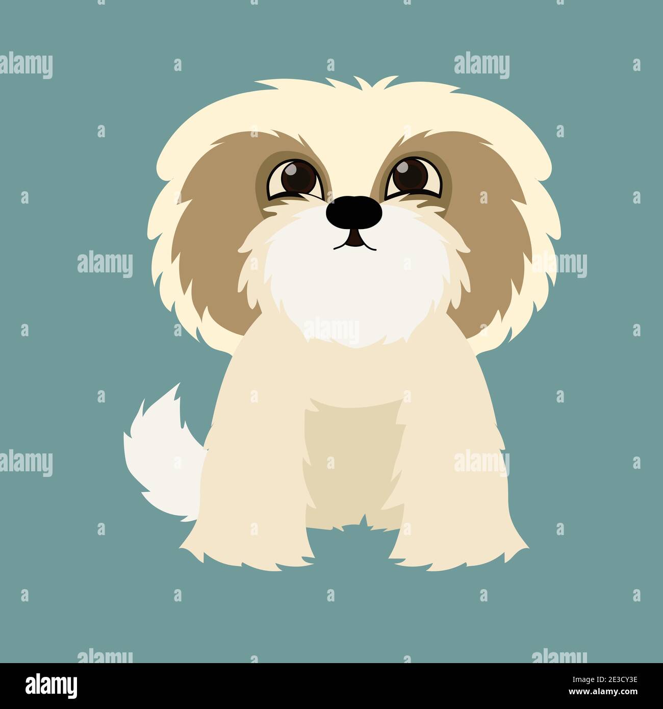 Illustrazione di Little cute Dog sitting Vector Illustrazione Vettoriale