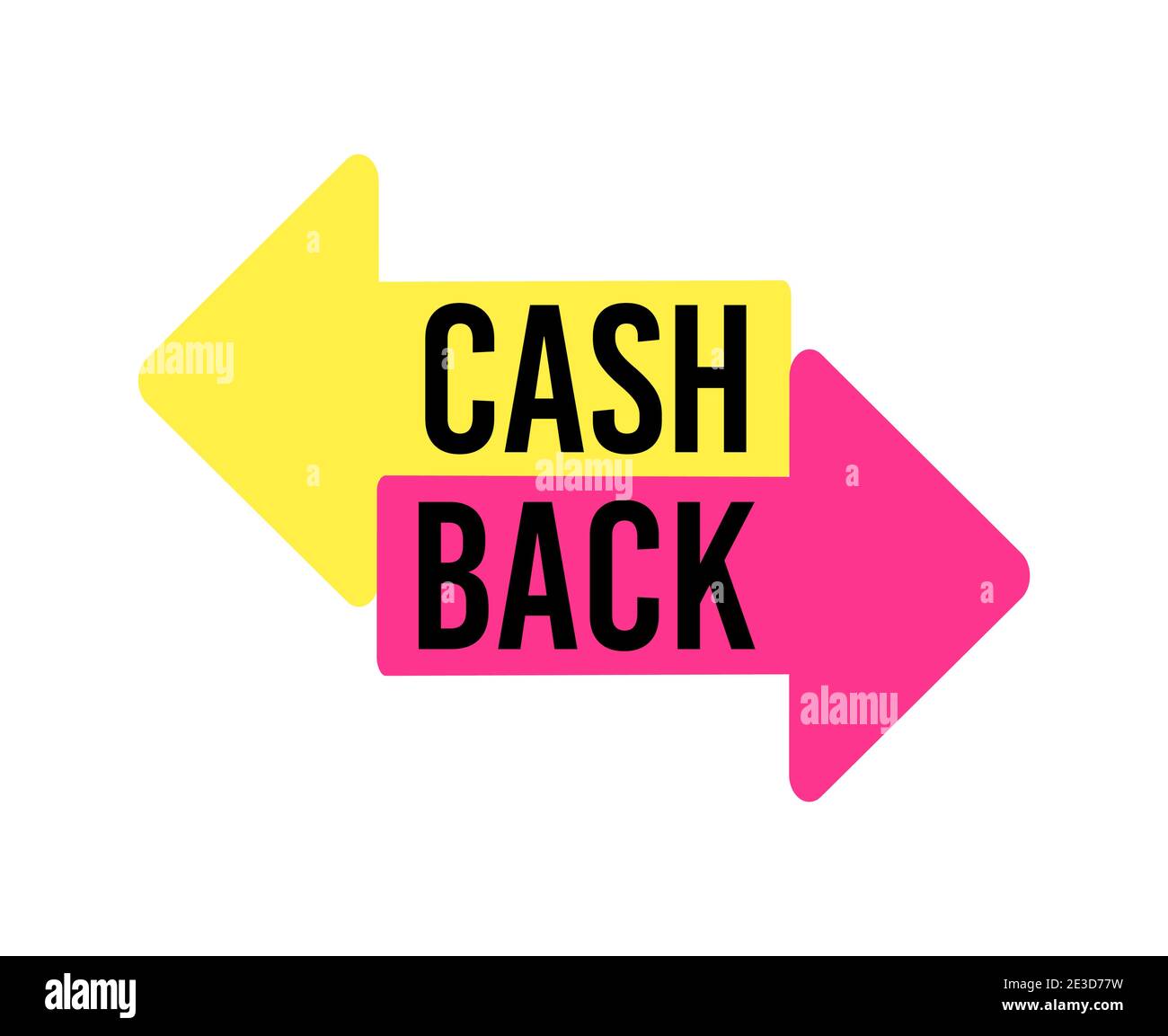 Banner pubblicitario cash back colorato e alla moda. Illustrazione Vettoriale