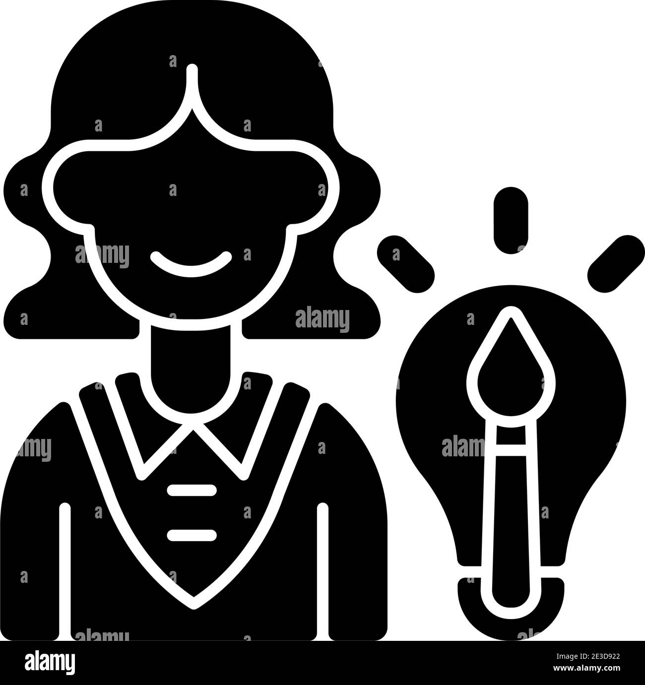 Icona glifo nero reparto creativo Illustrazione Vettoriale