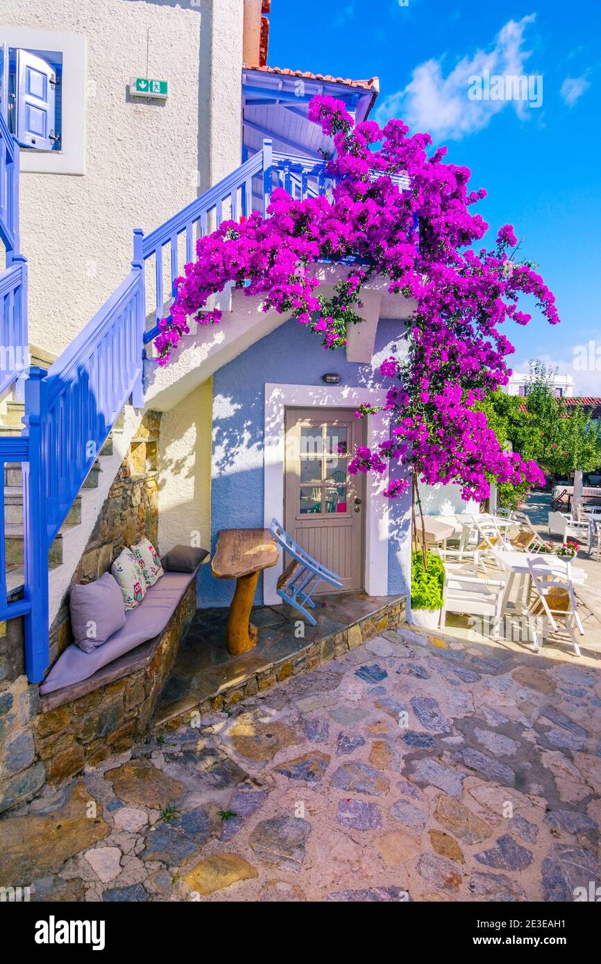 Il vecchio villaggio di Chora nell'isola di Alonnisos, Grecia. Foto Stock