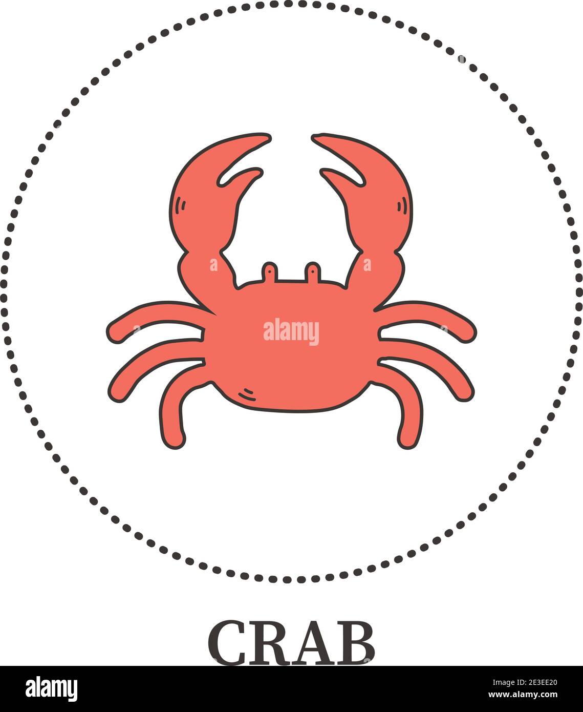 Astratto granchio marino su sfondo bianco - illustrazione vettoriale Illustrazione Vettoriale